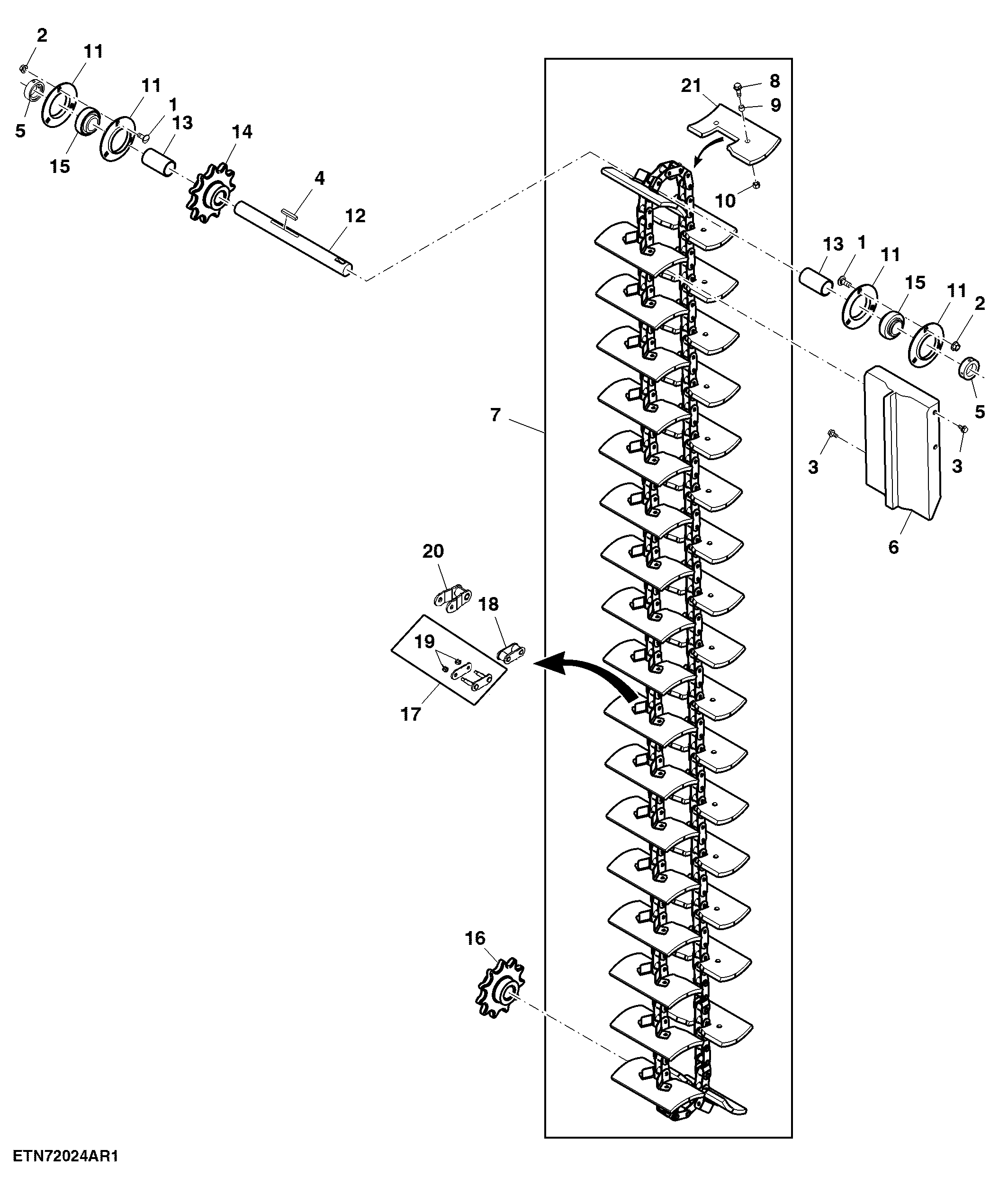 Clean Grain Elevator Link Chain, Extra High Capacity