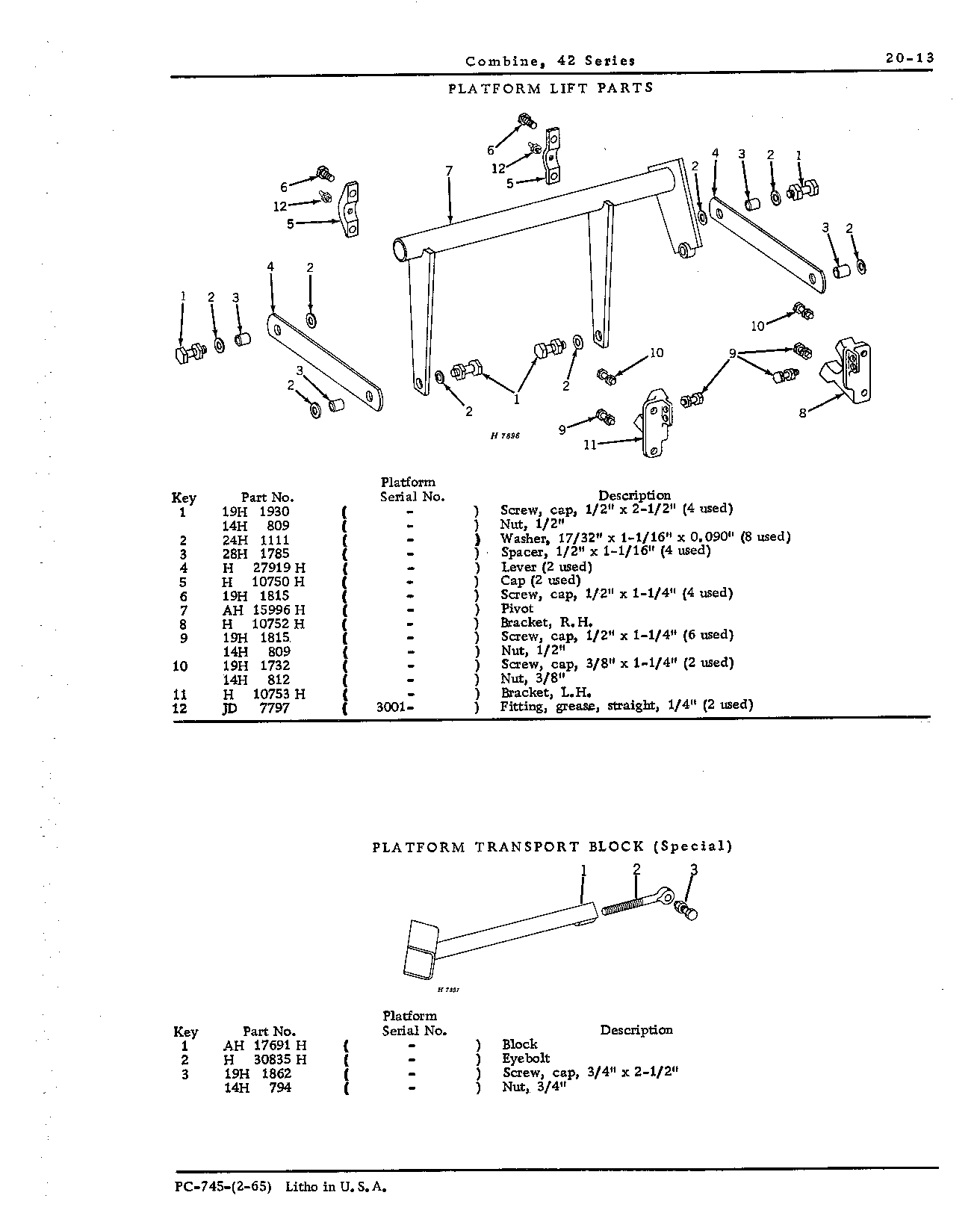 Platform lift parts