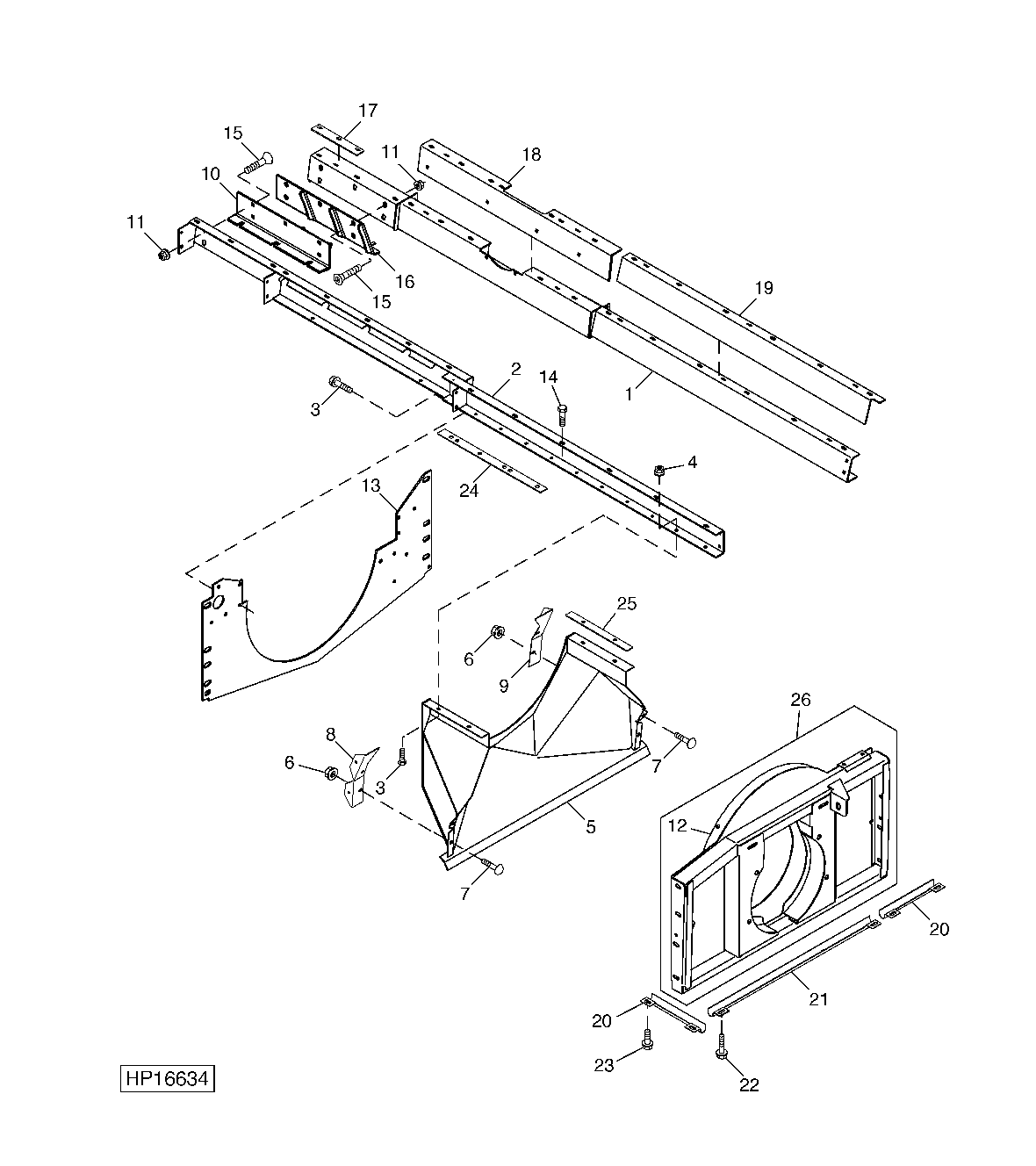 SEPARATOR MODULE RAILS AND DISCHARGE HOUSING