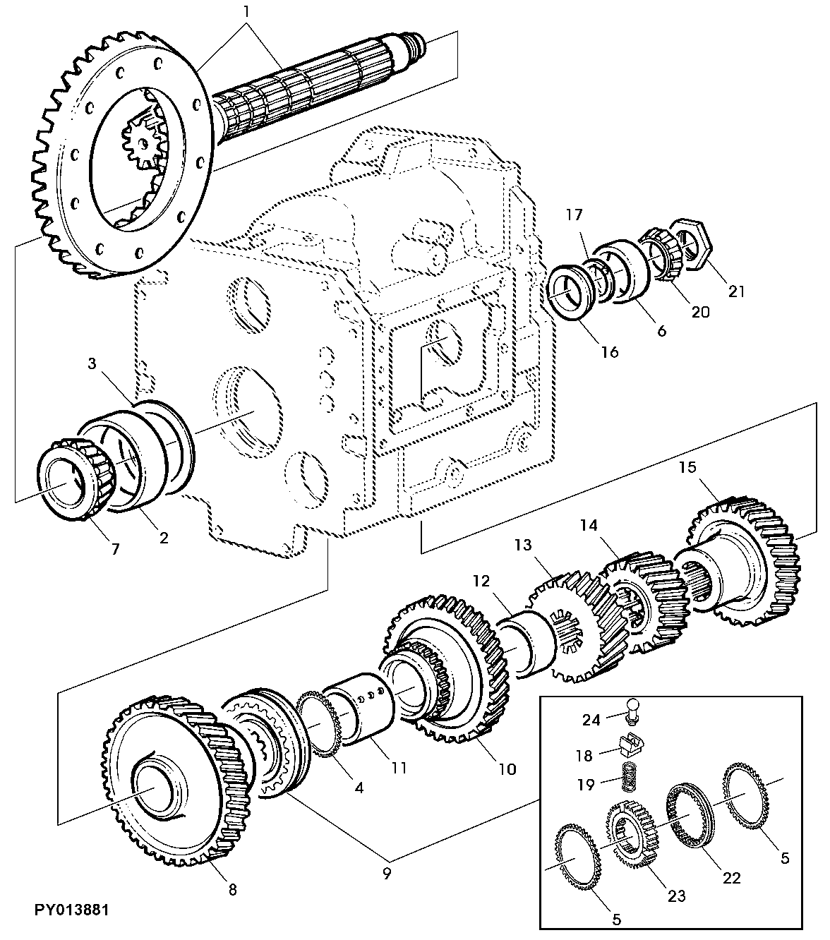 DIFF. DRIVE SHAFT, RANGE TRANSMISSION (30KM/H)