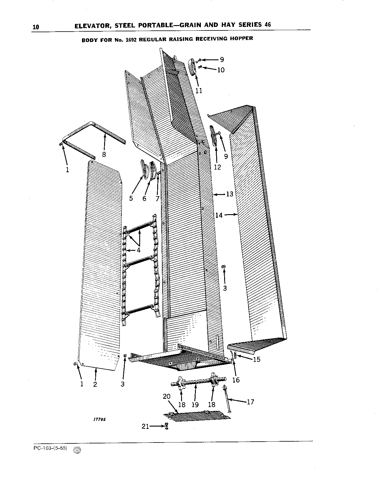 Body, No. 1692 Regular Raising Receiving Hopper