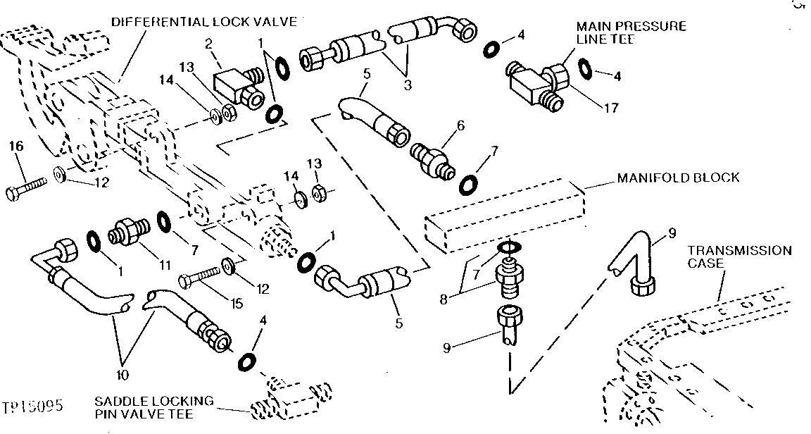 DIFFERENTIAL LOCK VALVE LINES AND ATTACHING HARDWARE ( - 530593)