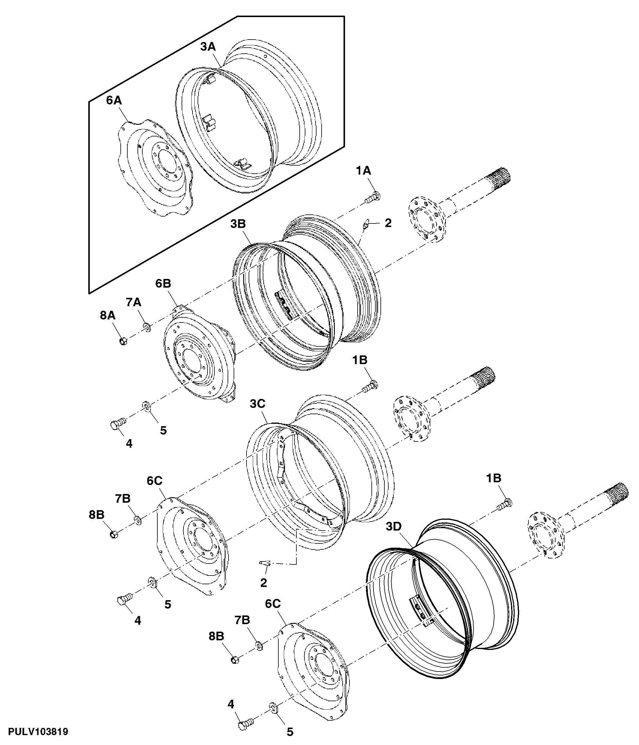STEEL DISK REAR WHEEL (8-POSITION) (30 INCH WHEEL)