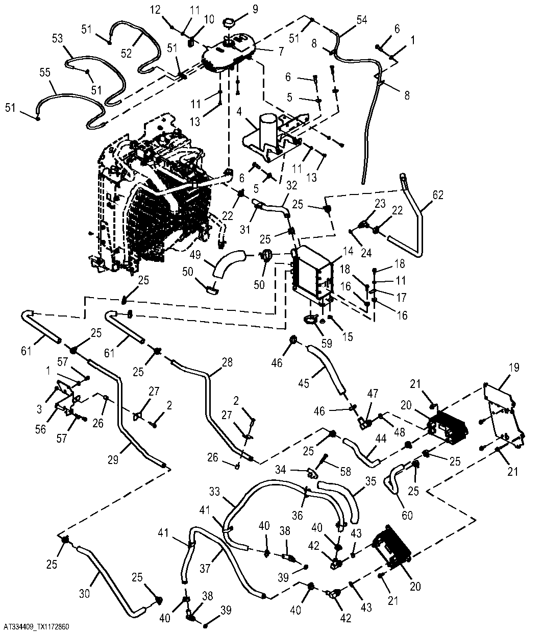 Cooling System Hoses and Fittings (Engine 4045HT054, 4045HL287-)