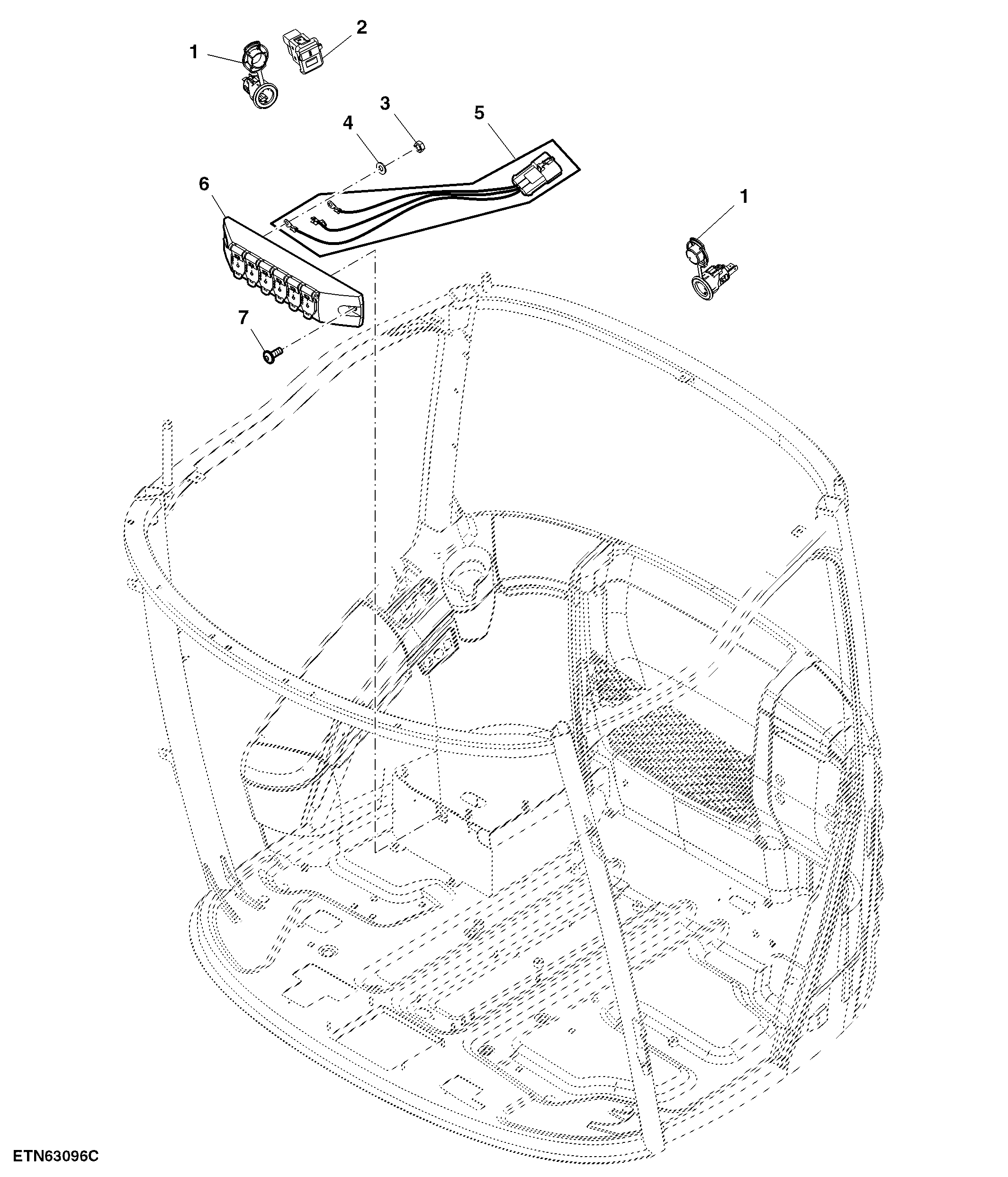 Cab Socket Outlet W/ Auxiliary for Deluxe Cab ( - 755000)