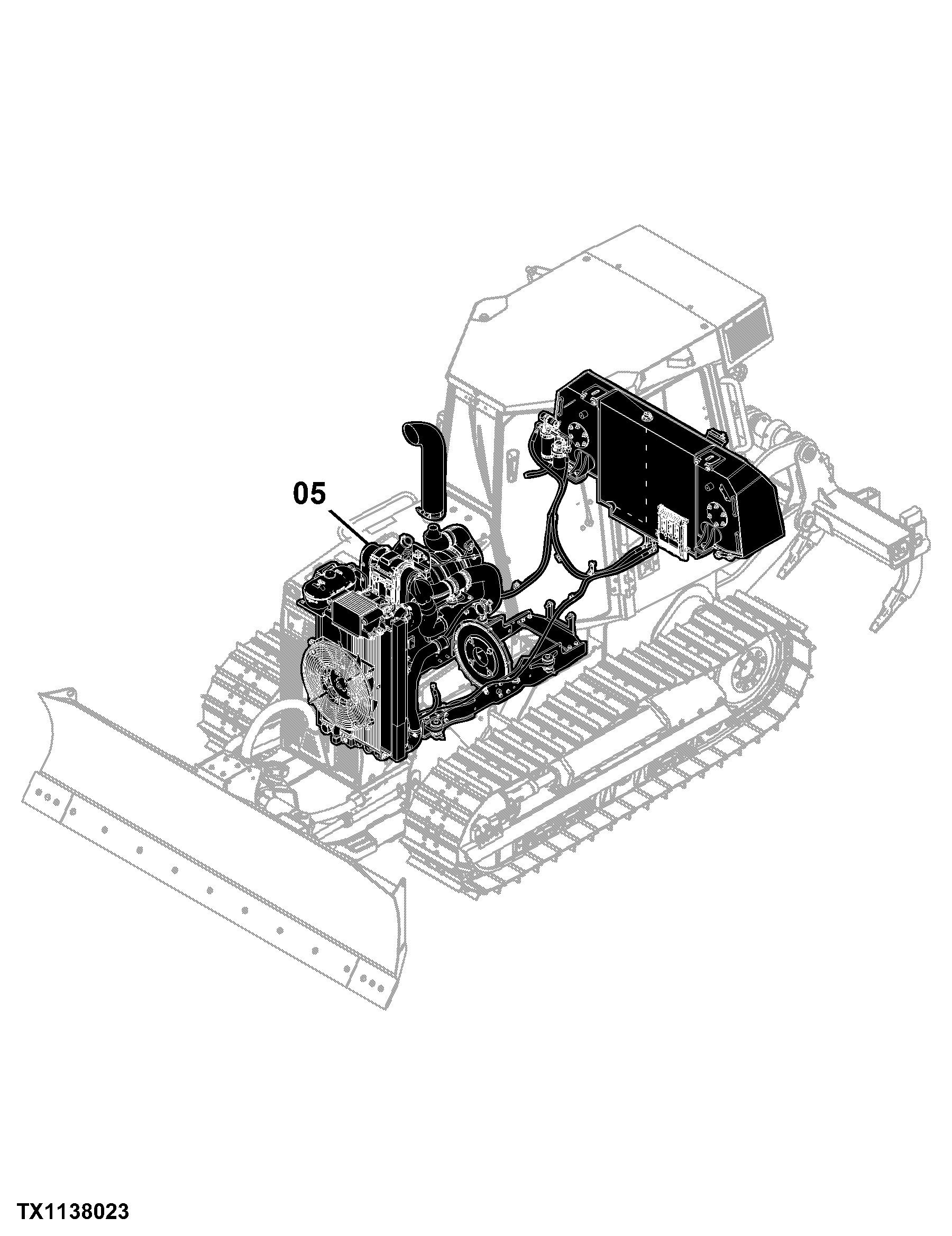 650K Crawler Dozer (PIN: 1T0650KX_ _E216396 - 275533) Engine 4045HT070