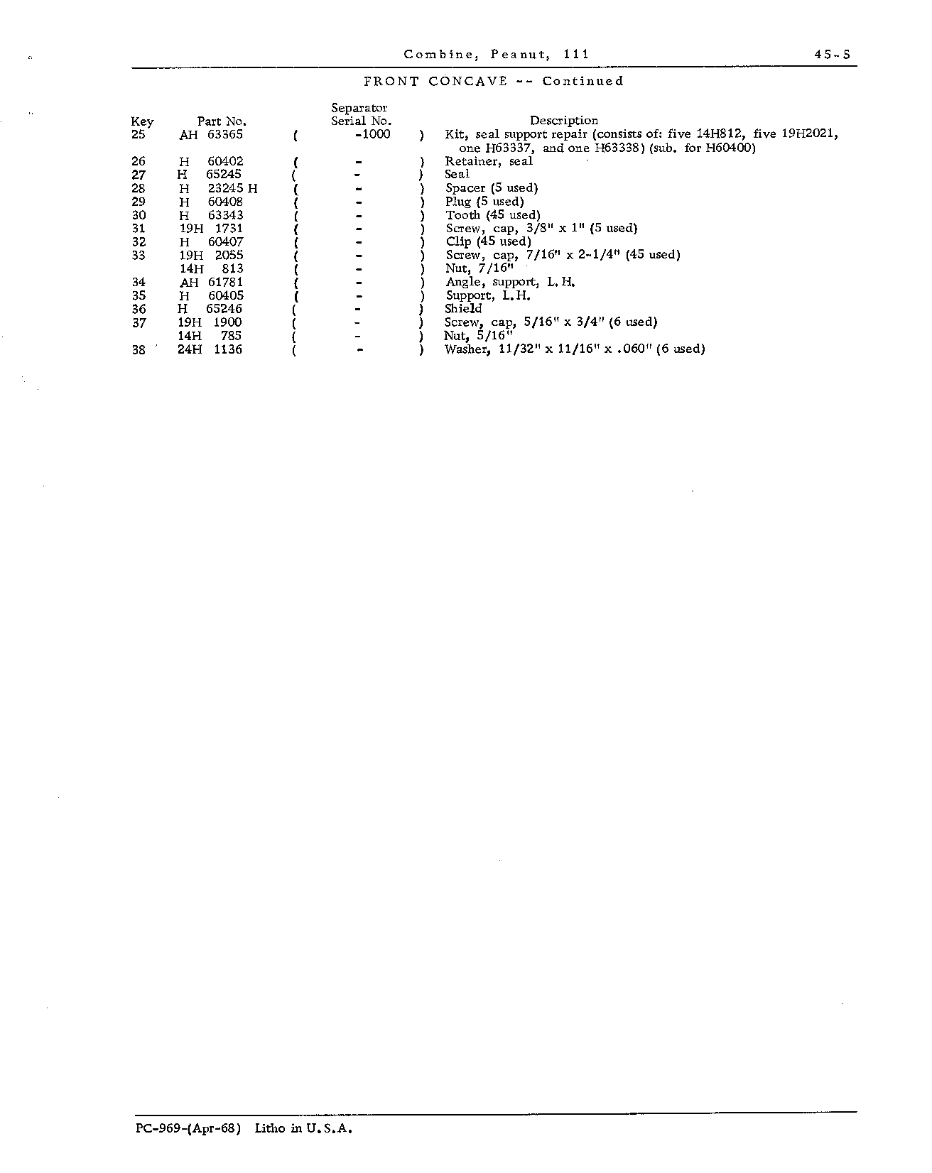 Concave: Front (Continued)