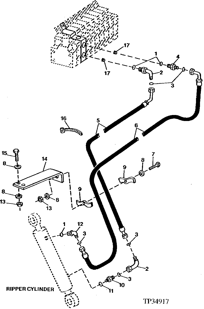 HYDRAULIC CONTROLLED REAR RIPPER HYDRAULICS (543490 - 549328)