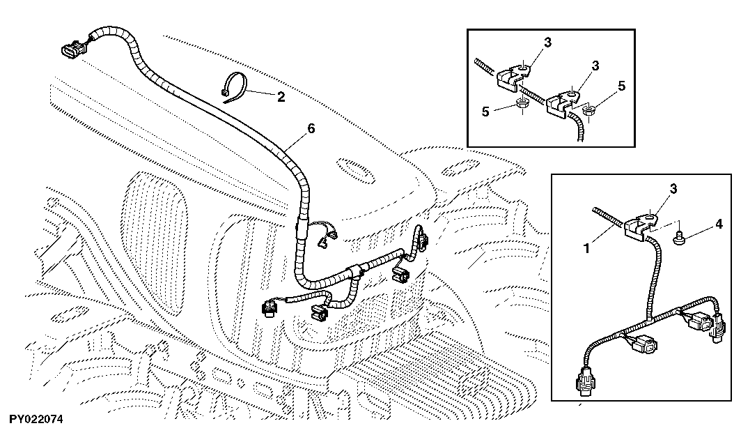 WIRING HARNESS, HEAD LIGHTS AND WORK LIGHTS (FRONT GRILL)