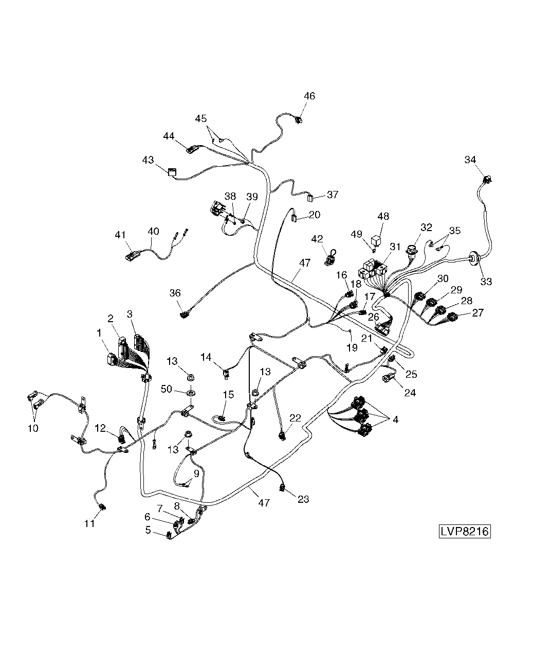 WIRING HARNESS (REAR) (POWRREVERSER™ TRANSMISSION WITH MECHANICAL HITCH) (CAB)