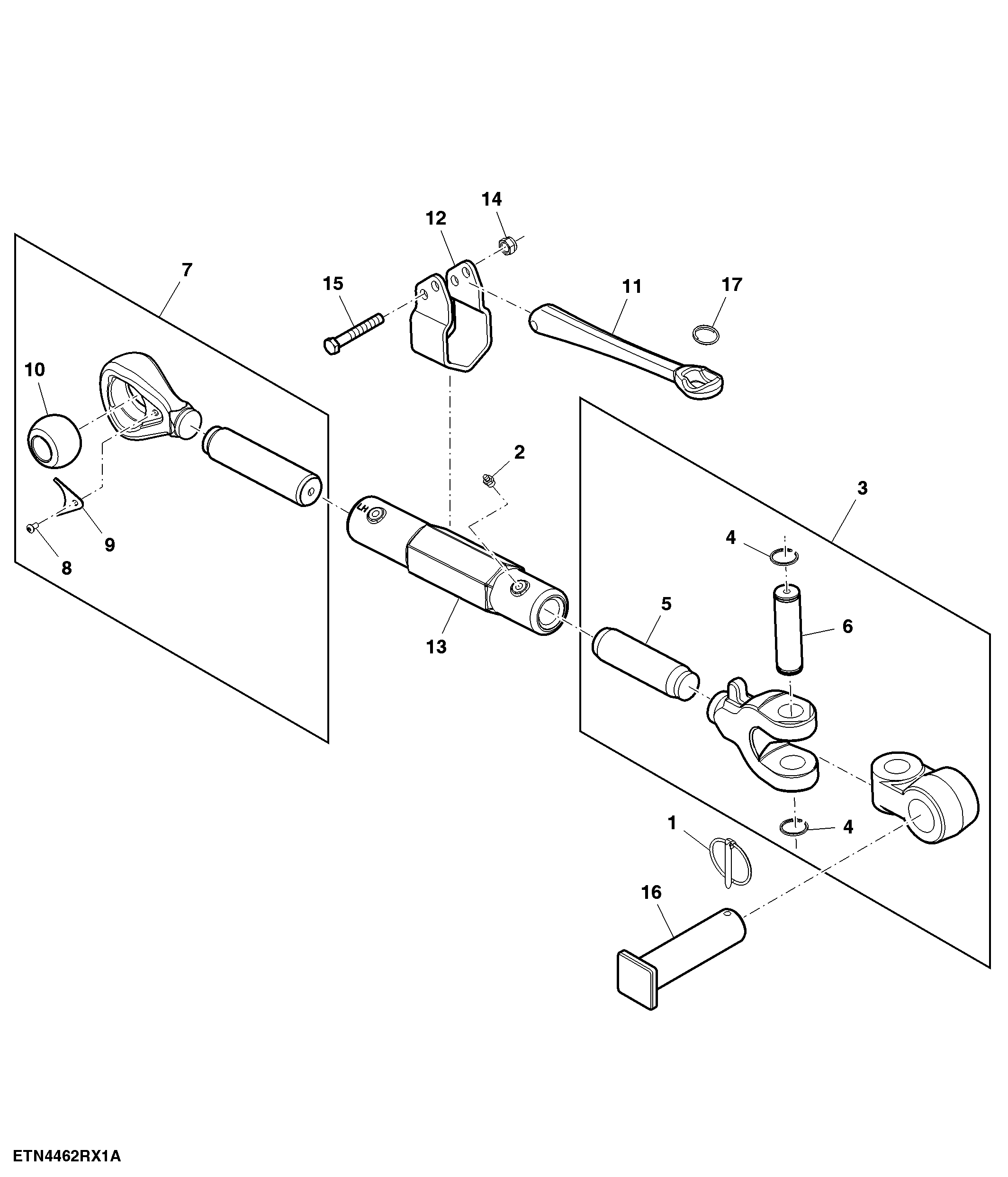 Center Link, Standard, Hitch W/ Quick Coupler, Category 3/3N
