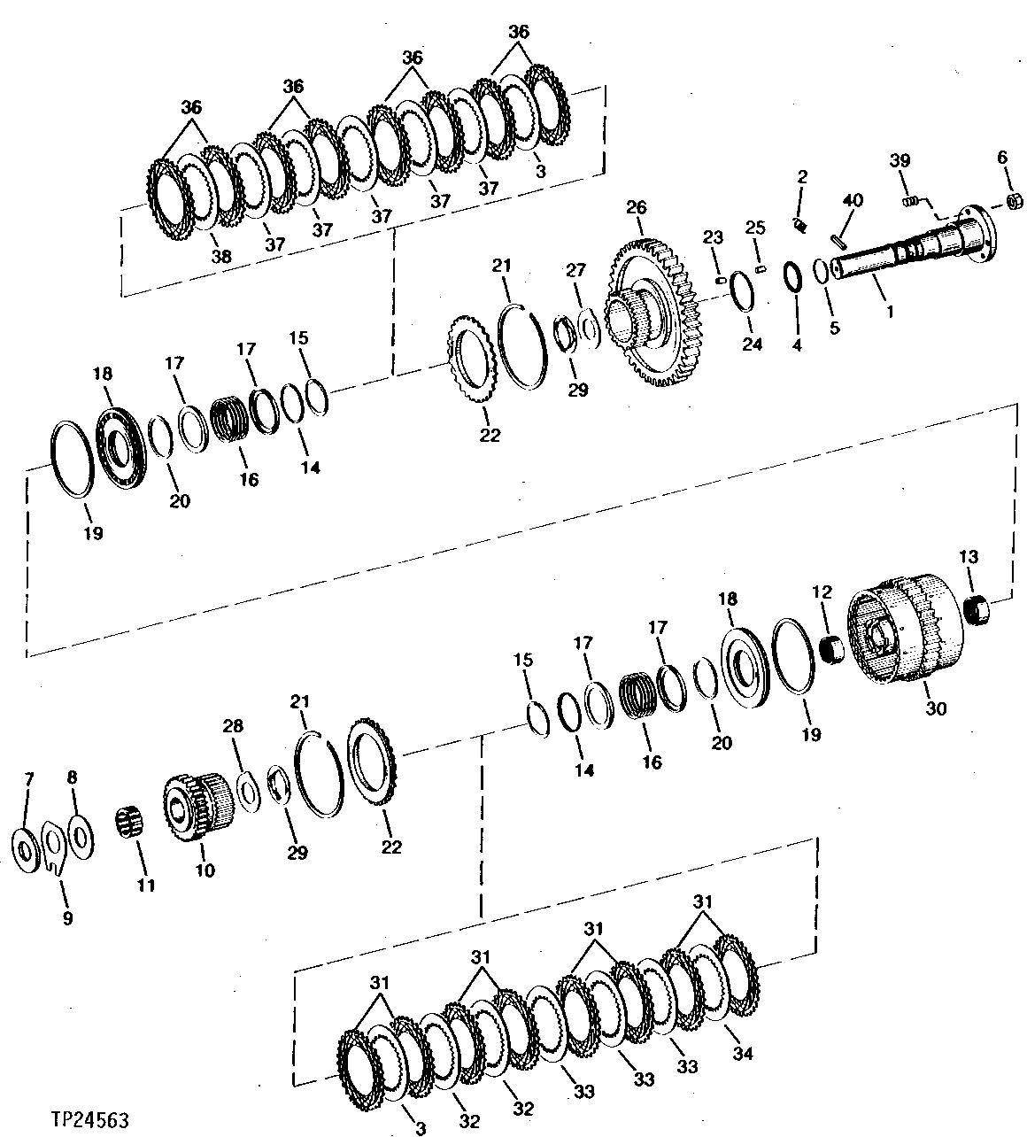 Clutch Assembly (Third and Fourth Gear Clutches) (544E)