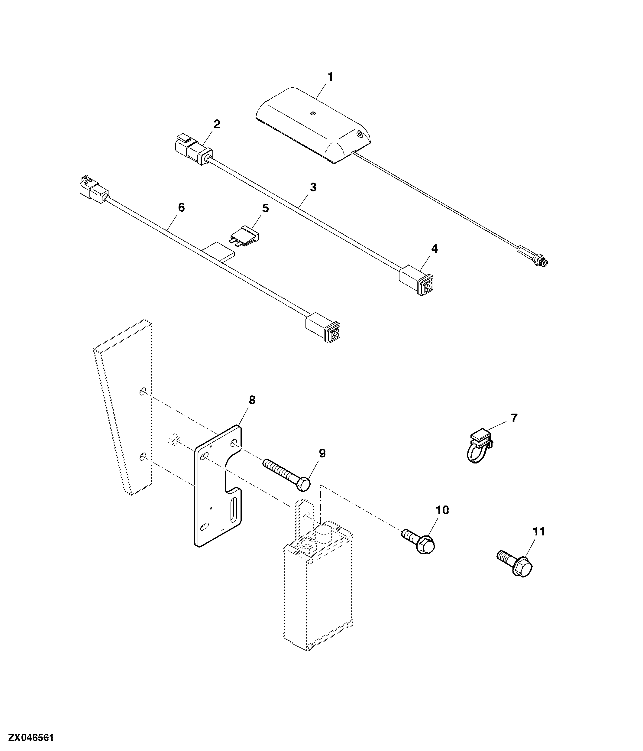 John Deere™ Mobile RTK Bracket and Wiring Harness Kit