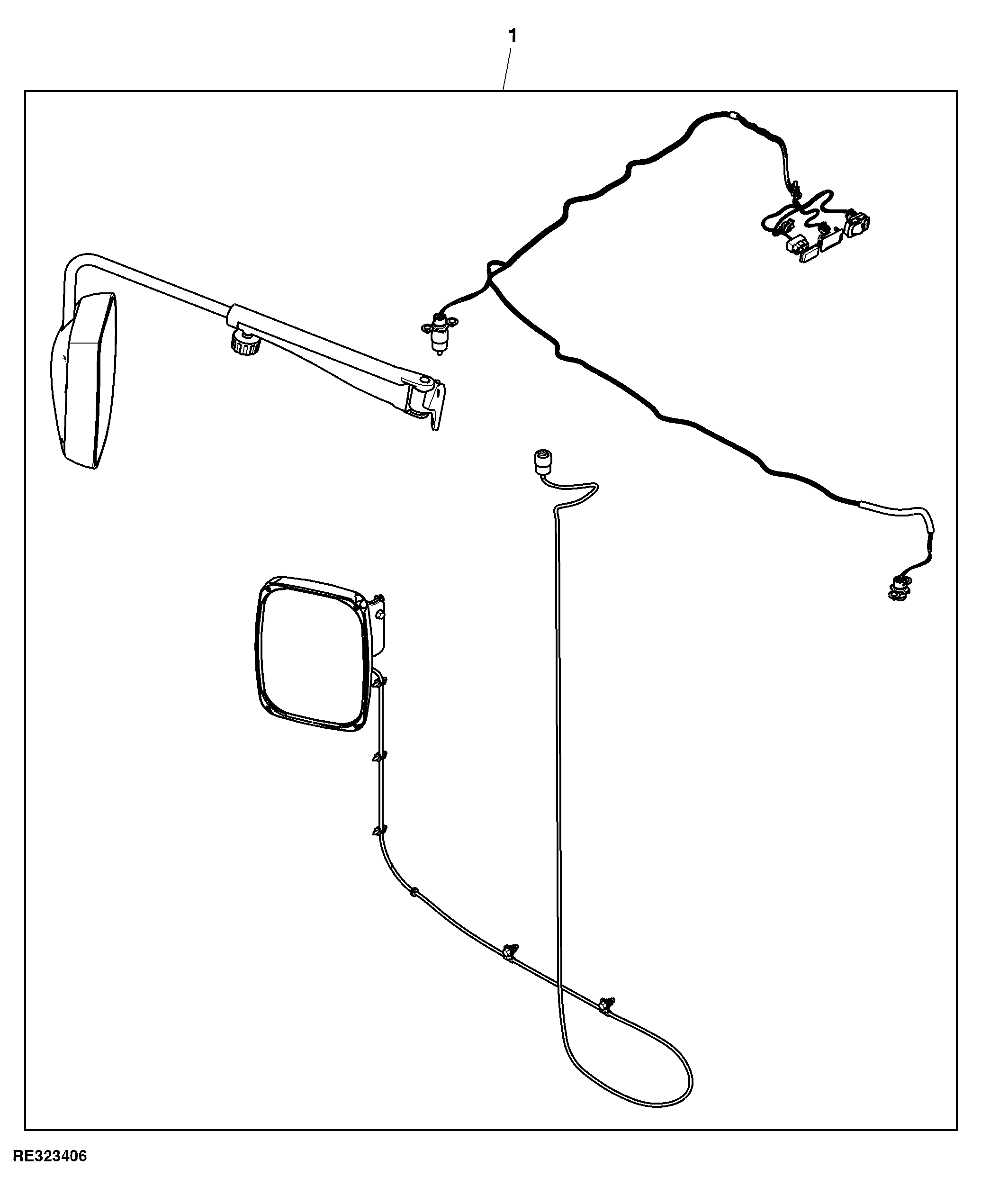 Attachment, External Mirrors, Electrically Adjustable RH & LH Conversion