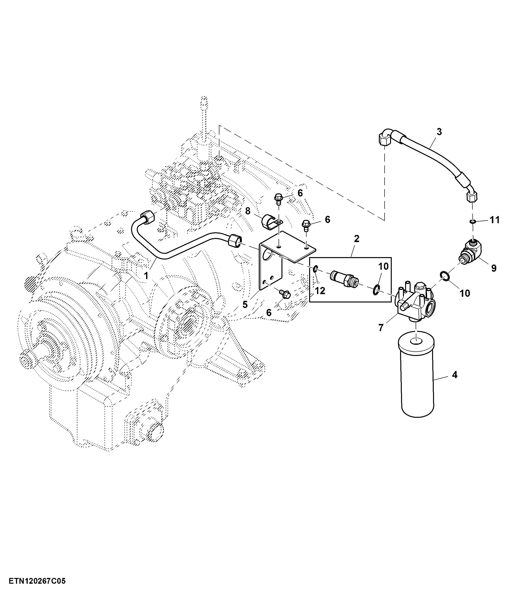 Engine Gear Case Filter, 6.8 L Final Tier 4