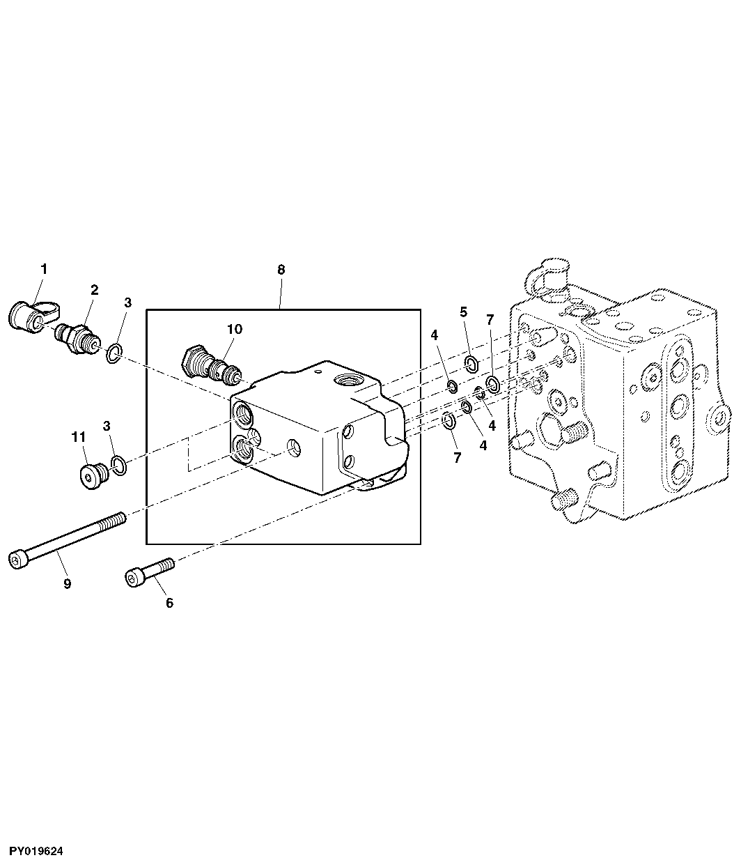 CONTROL BLOCK PRIORITY 2 (HYDRAULIC PUMP 45CM3)