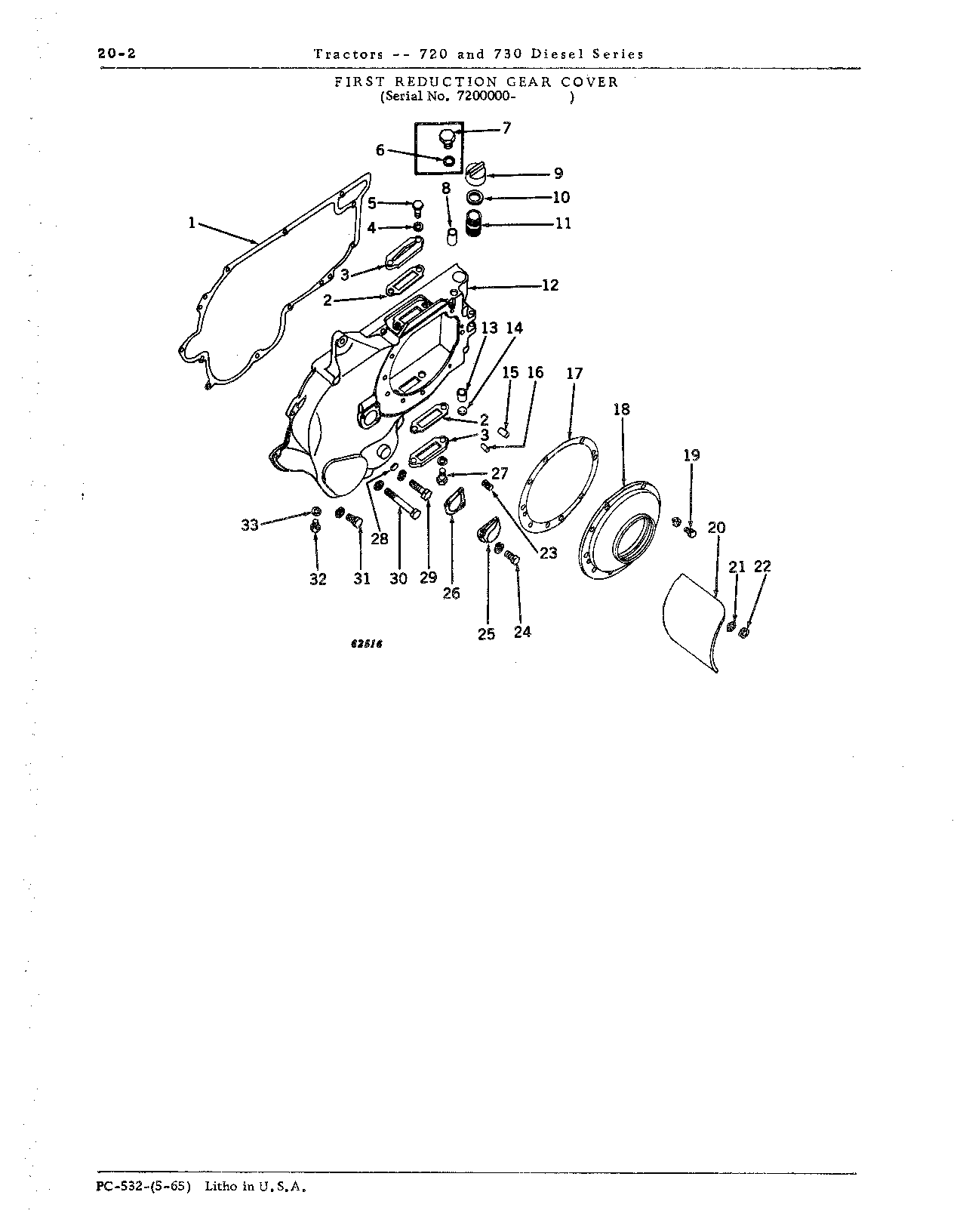 Cover, first reduction gear