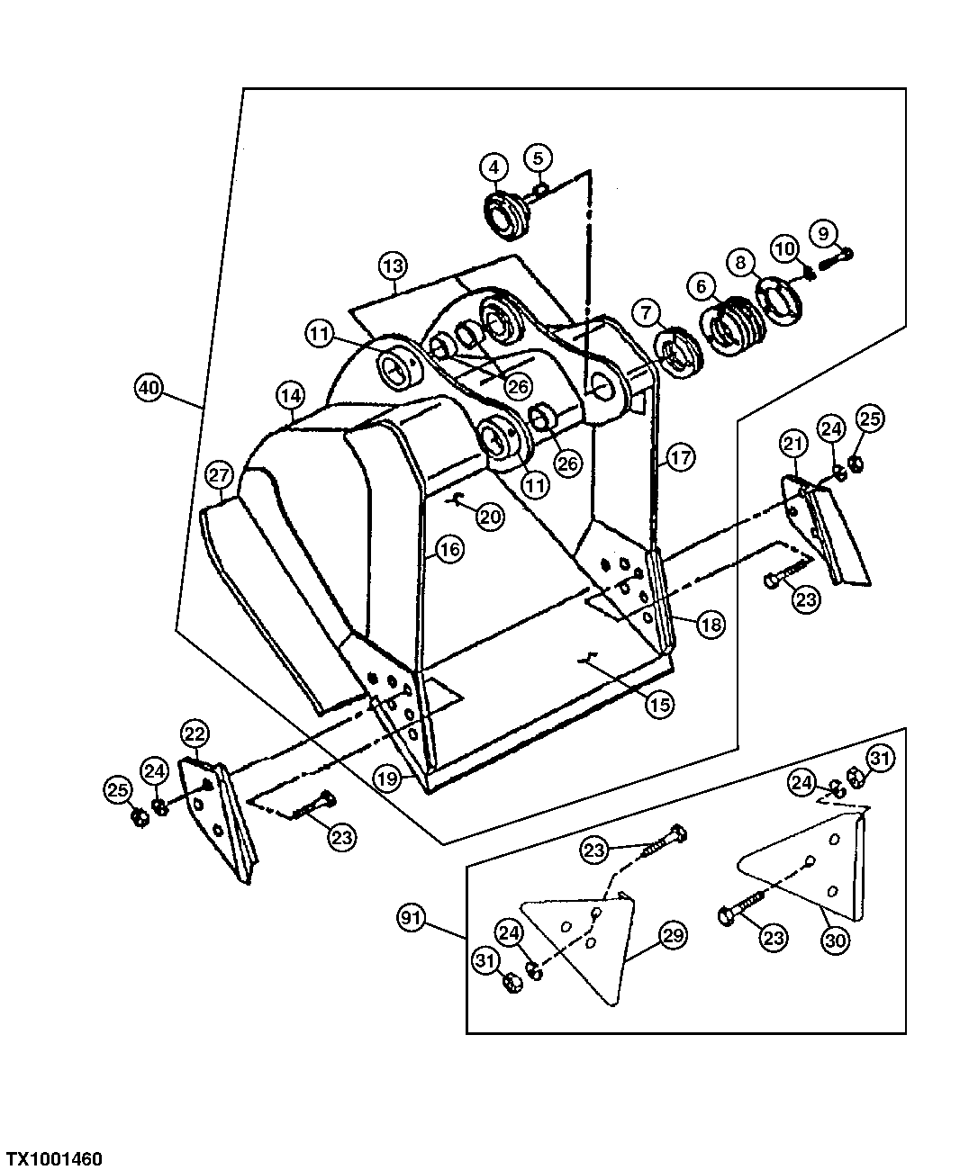 SEVERE DUTY PLATE LIP BUCKET (ALSO ORDER BUCKET TOOTH ASSEMBLIES)
