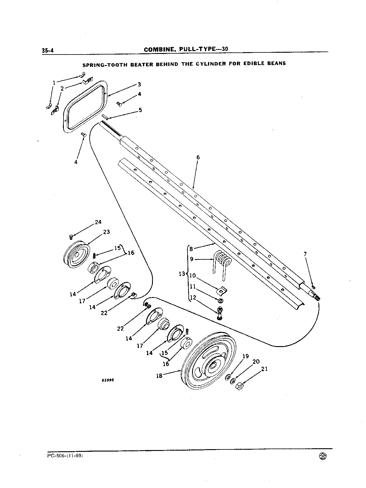 Beater Behind the Cylinder, Spring-Tooth for Edible Bean