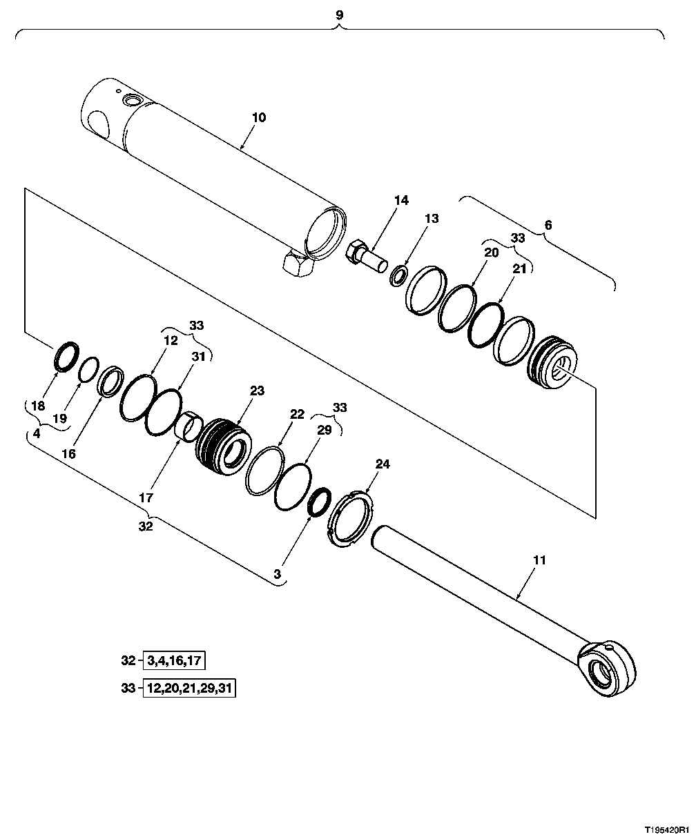 GRAPPLE CYLINDER (127", 14.9 SQ.FT. GRAPPLE) (SN 589448- )