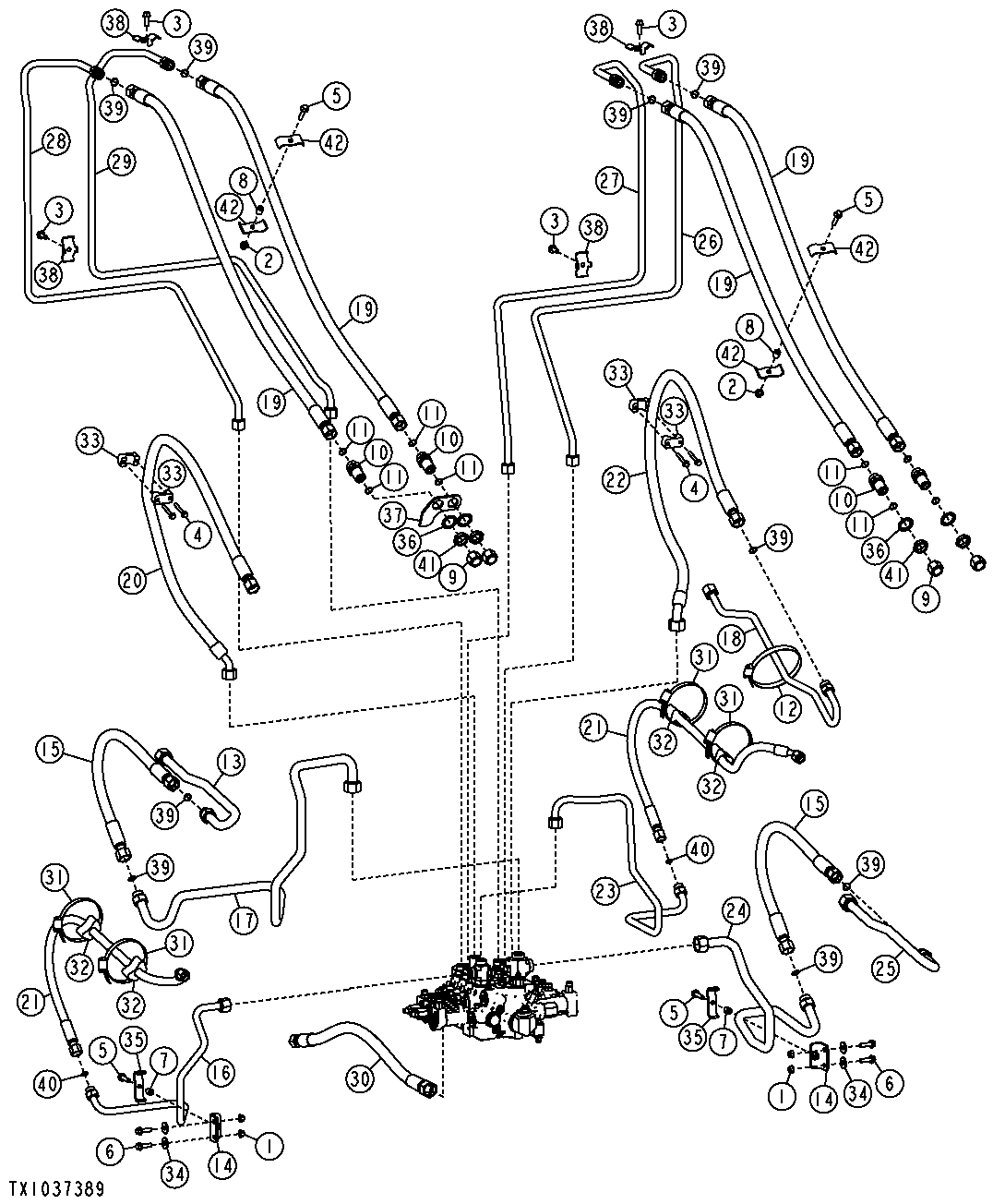 Boom and Bucket Cylinder Hydraulics (Powerllel™) (4-Spool Control Valve)