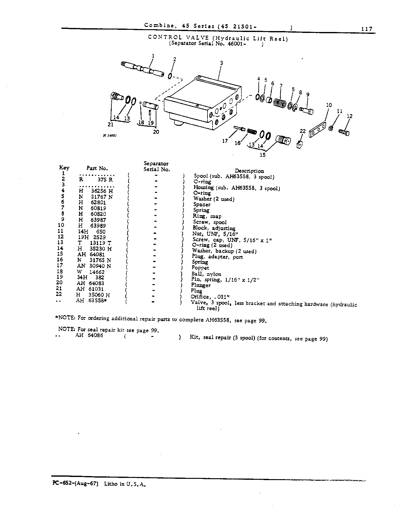 Lift Reel Hydraulics (Continued)
