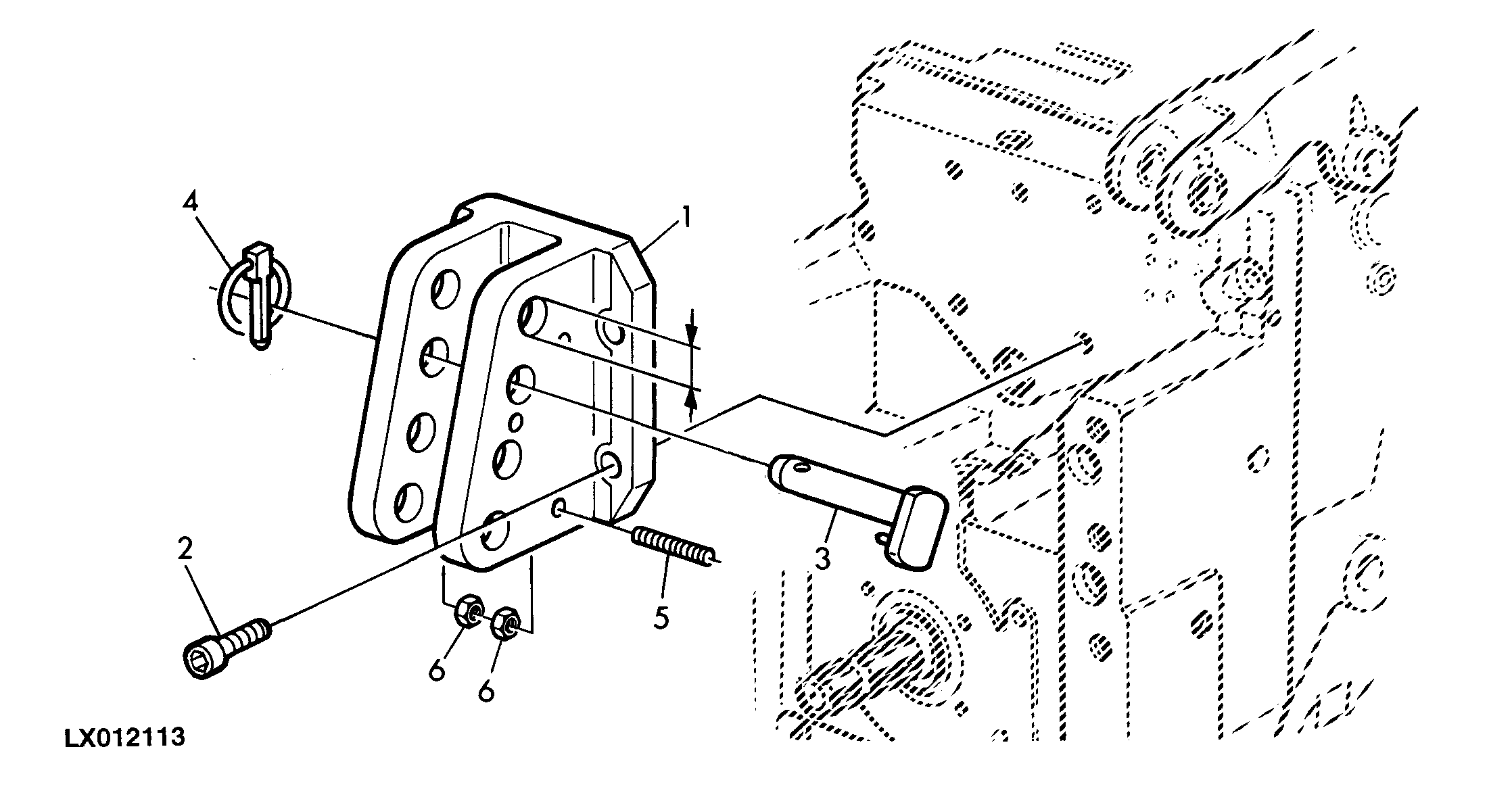 SUPPORT FOR TRAILER HITCH (TWO - POSITION HEIGHT ADJUSTABLE) AND CENTER LINK