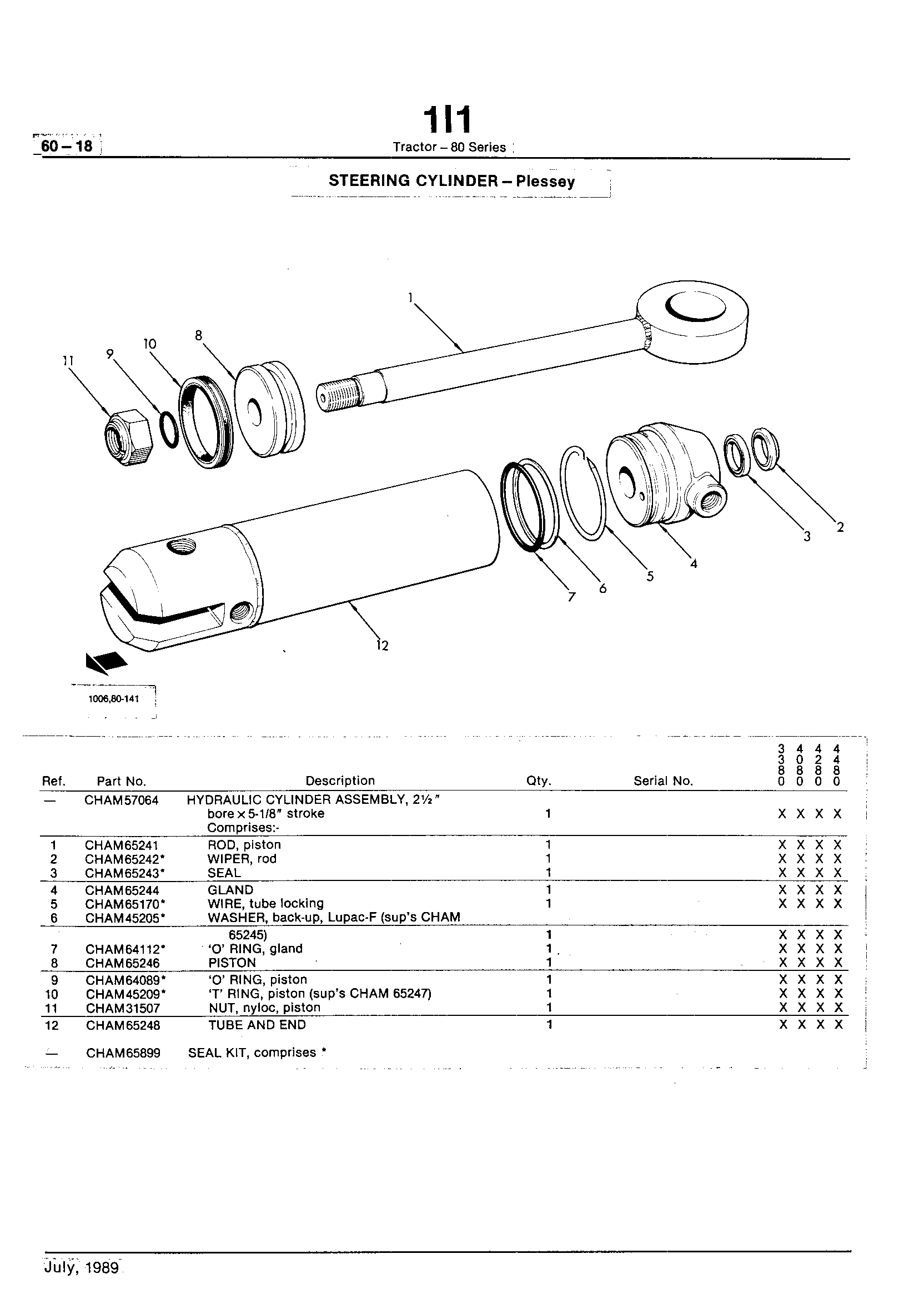 Steering and Brakes Steering Cylinder - Plessey