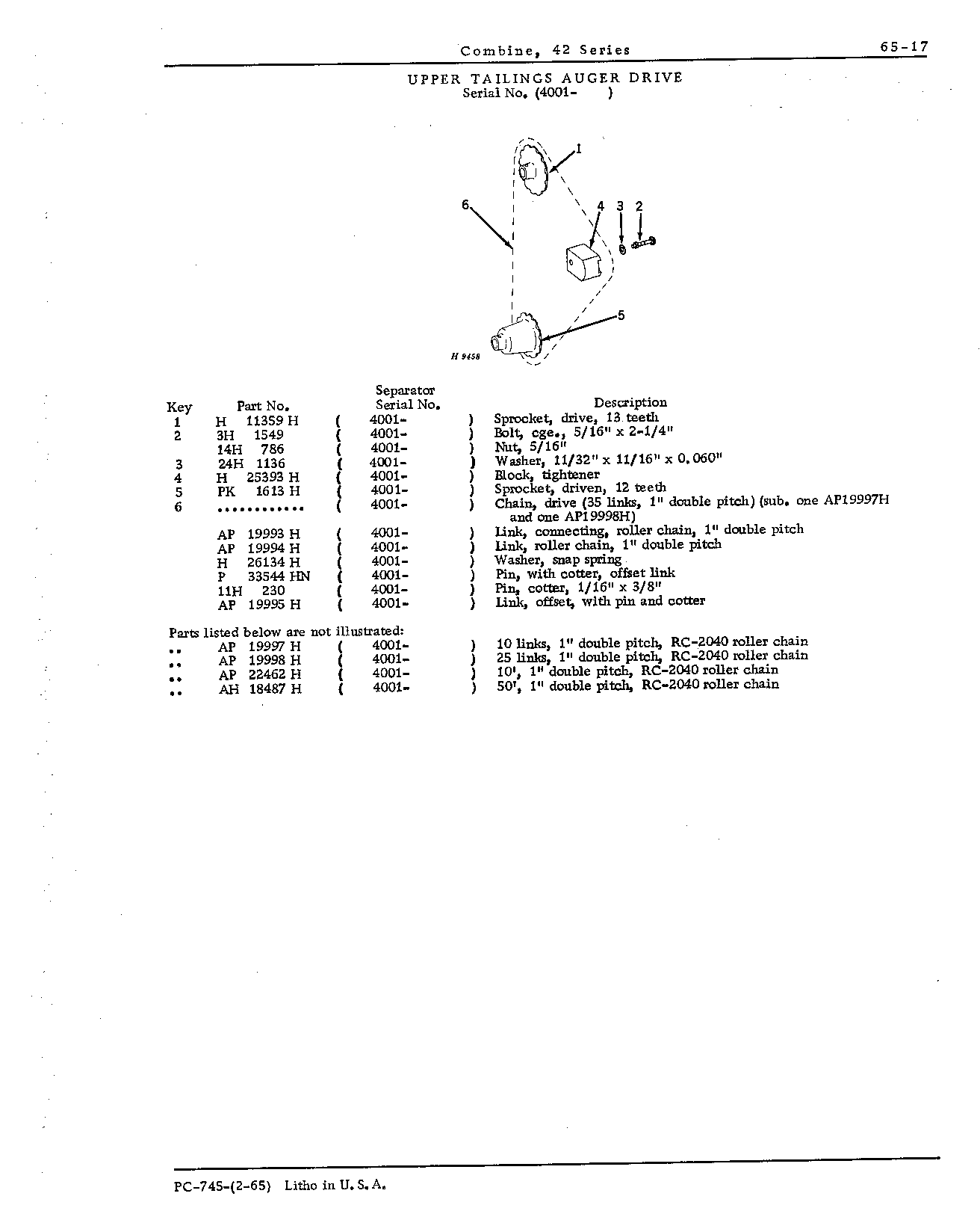 Drives for: Grain tank loading auger (Continued)