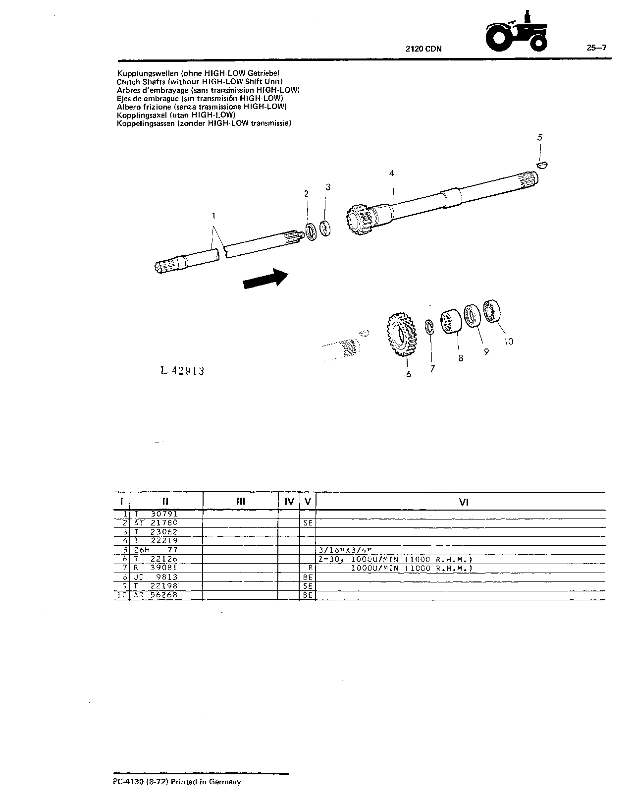 Clutch Shafts (without HIGH-LOW Shift Unit)