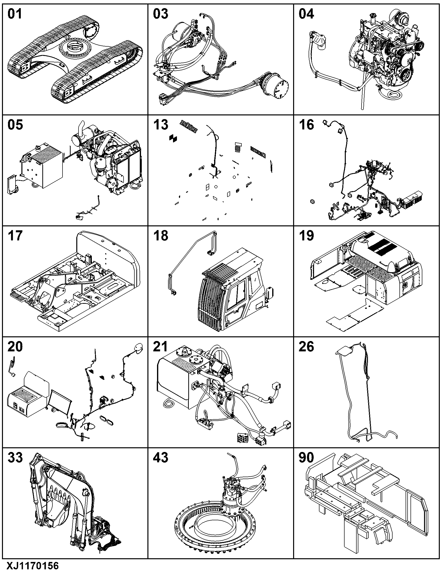 E210LC Excavator (PIN: 1YNE21AL_ _C400021-C400200)