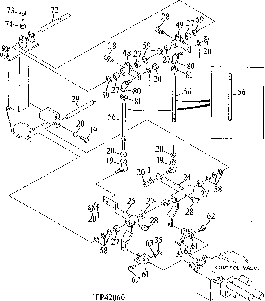 LOADER CONTROL LEVER LINKAGE (TWO-LEVER CONTROL)