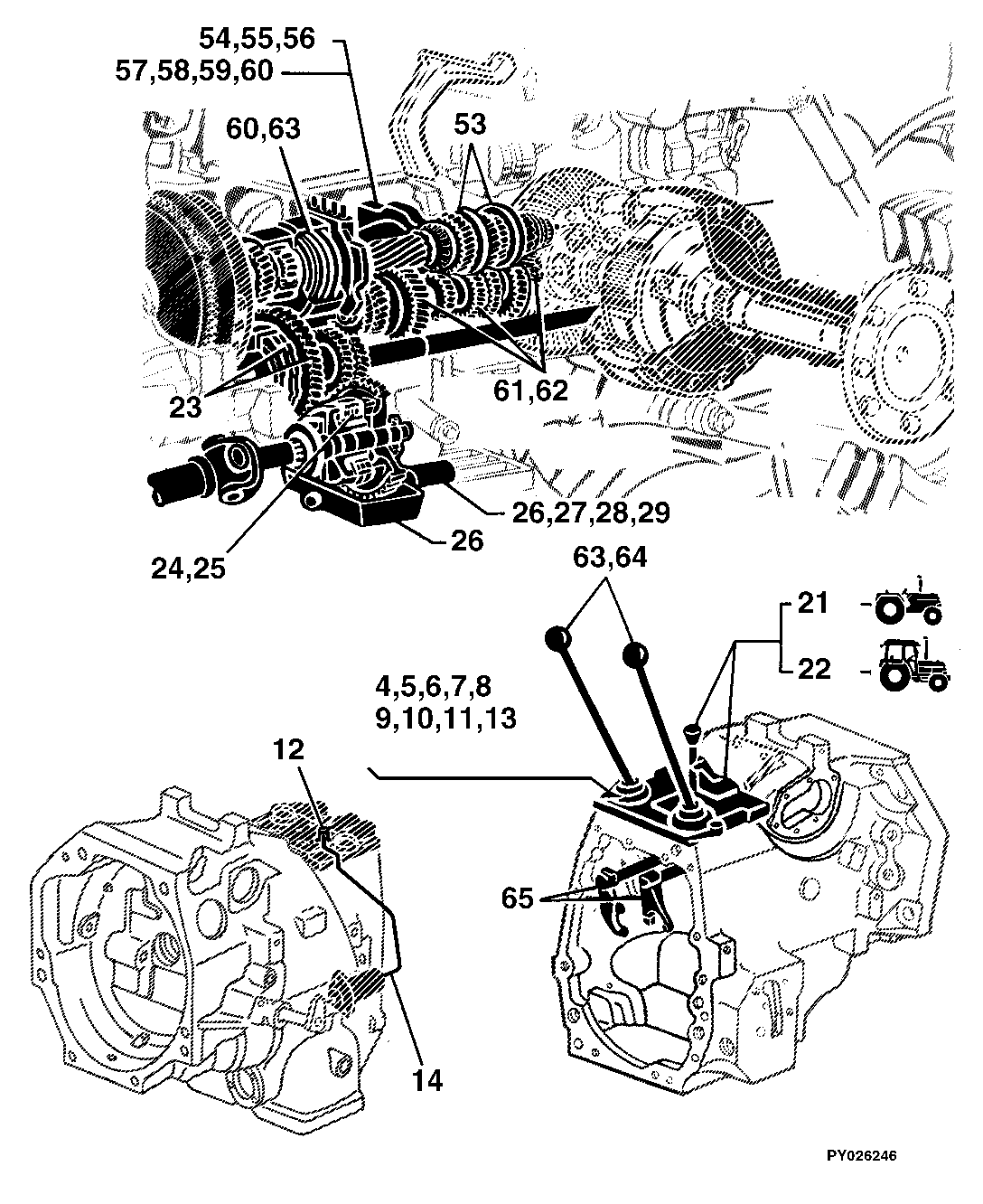 53 SYNCHRO. TRANSMISSION, HI-LO, CREEPER TRANSM.