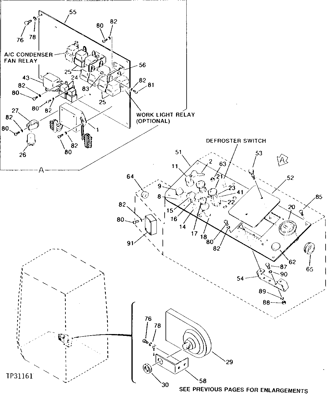 Right-Hand Console Switches and Relays (Cab With A/C) ( - 000476)