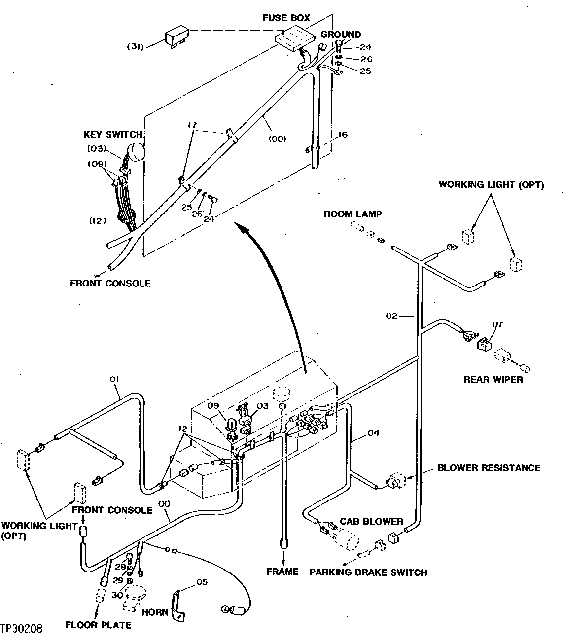 OPERATOR'S STATION WIRING HARNESS (WITH HEATER) ( - 000345)