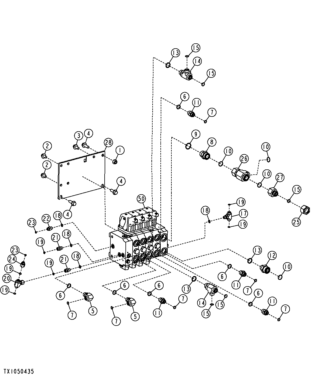Integrated Grade Control Hydraulic Control Valve Installation (Four Function)