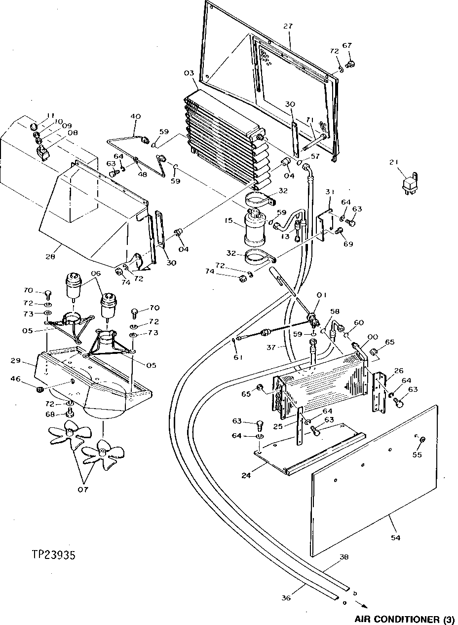 AIR CONDITIONING CONDENSER, EVAPORATOR, HOSES AND MOTORS