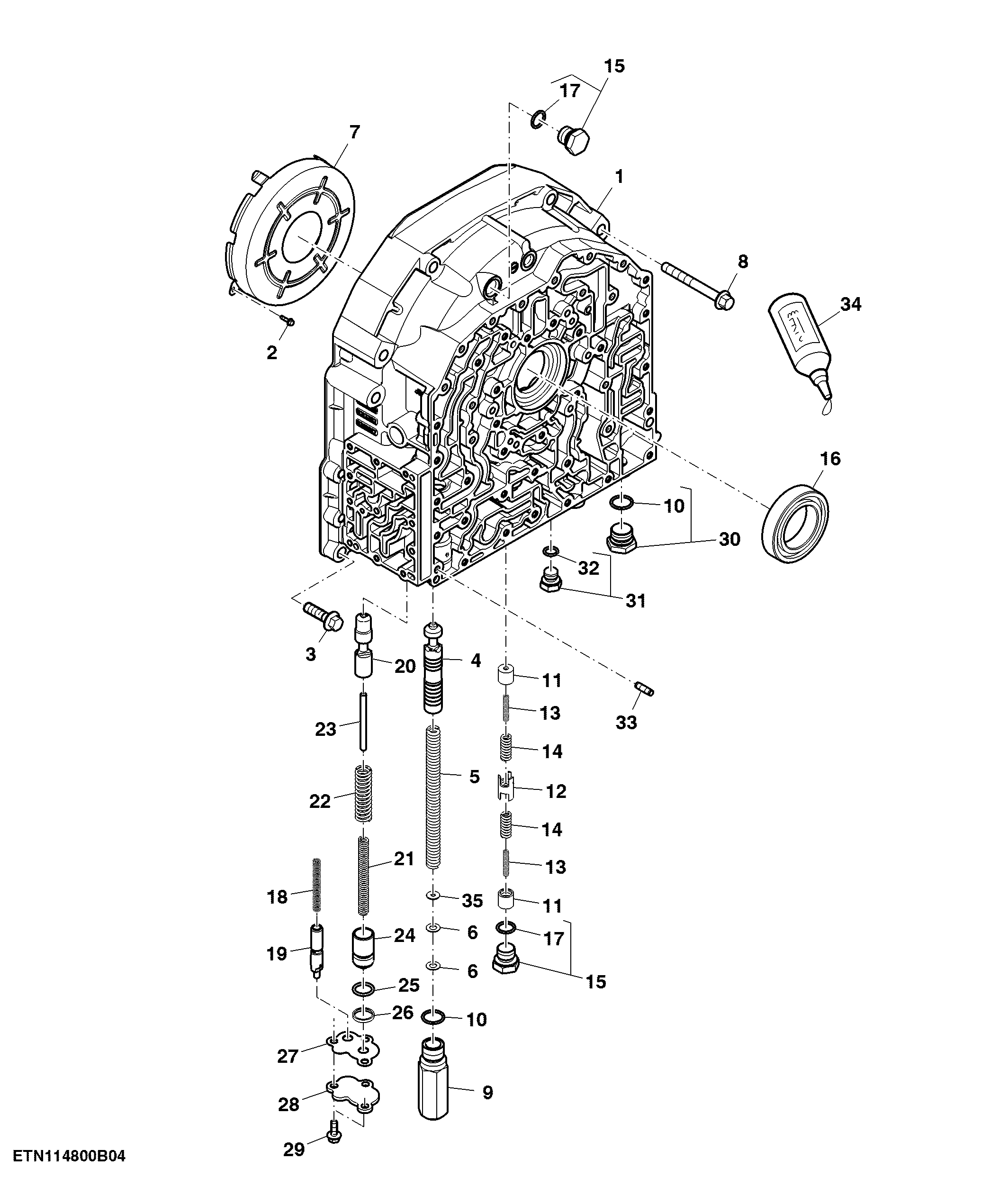 Transmission Front Cover, PowrQuad™, W/ Electrical Reverser Control