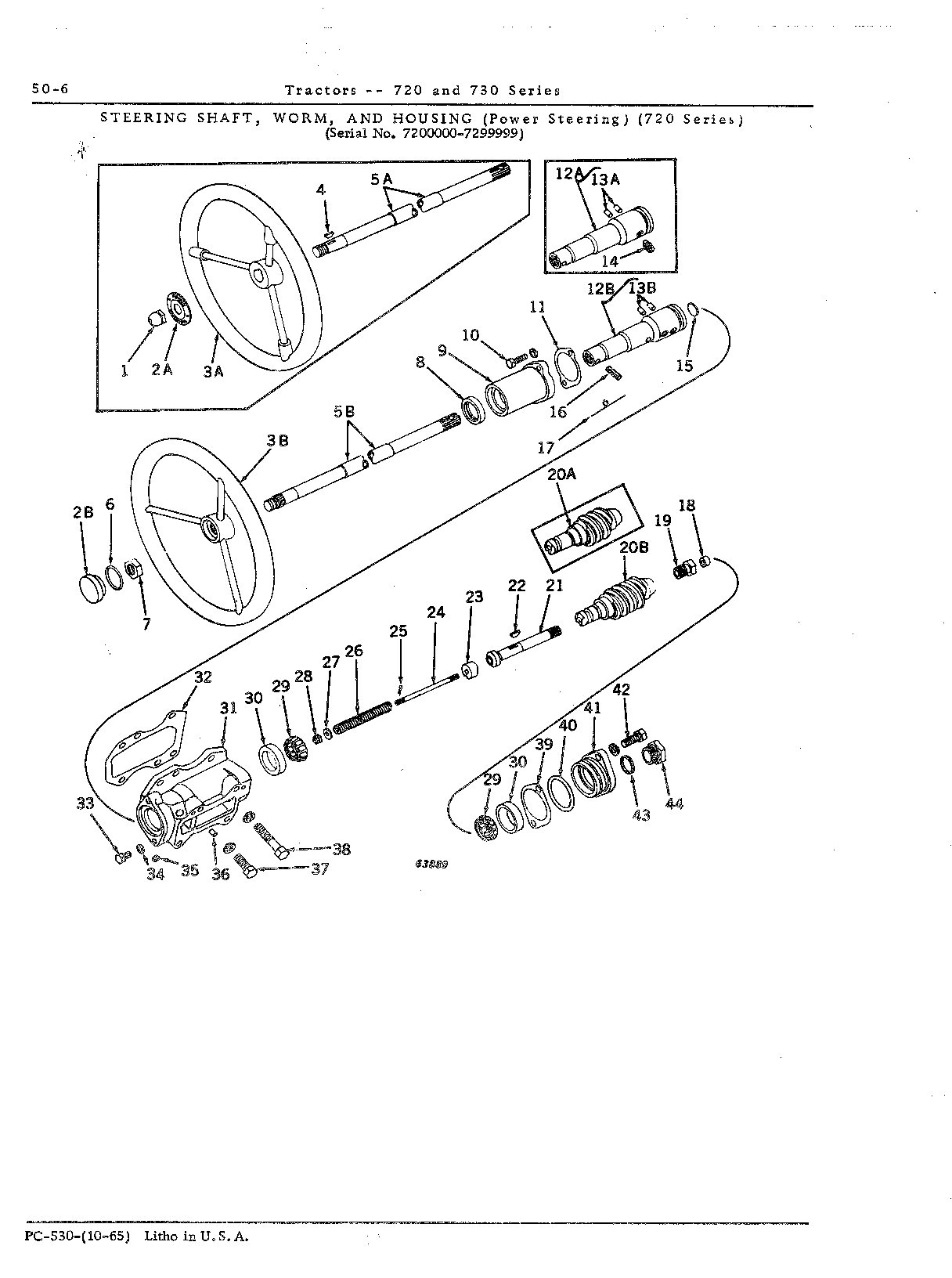 Steering worm and housing (power steering)