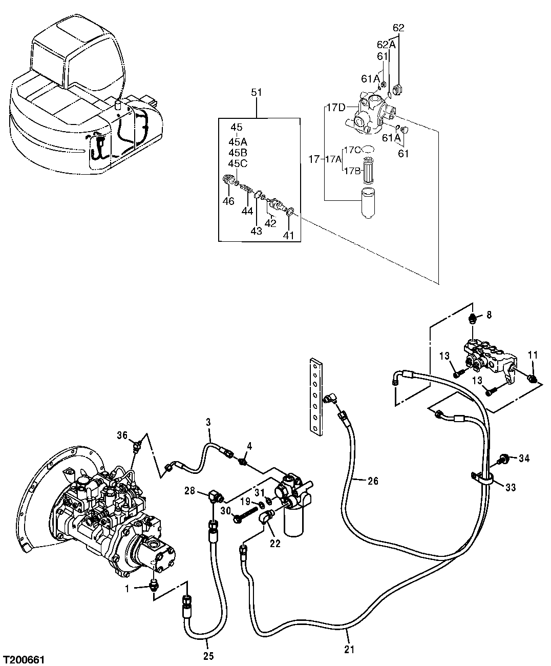 PILOT HYDRAULIC LINES (PUMP TO FILTER) (FILTER TO SOLENOID VALVE)