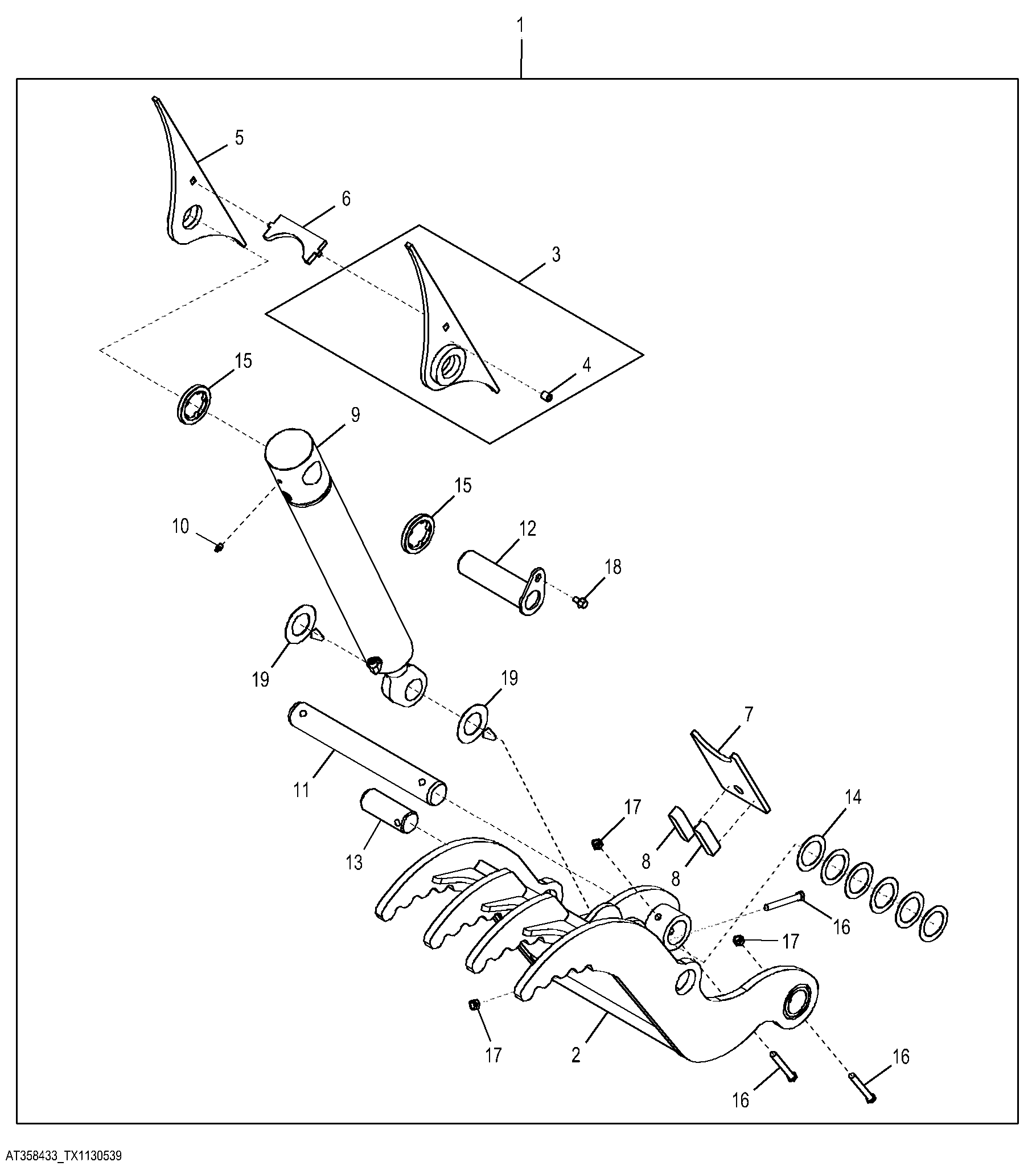 Backhoe Thumb Kit, 60.96 cm (24 in.) Buckets