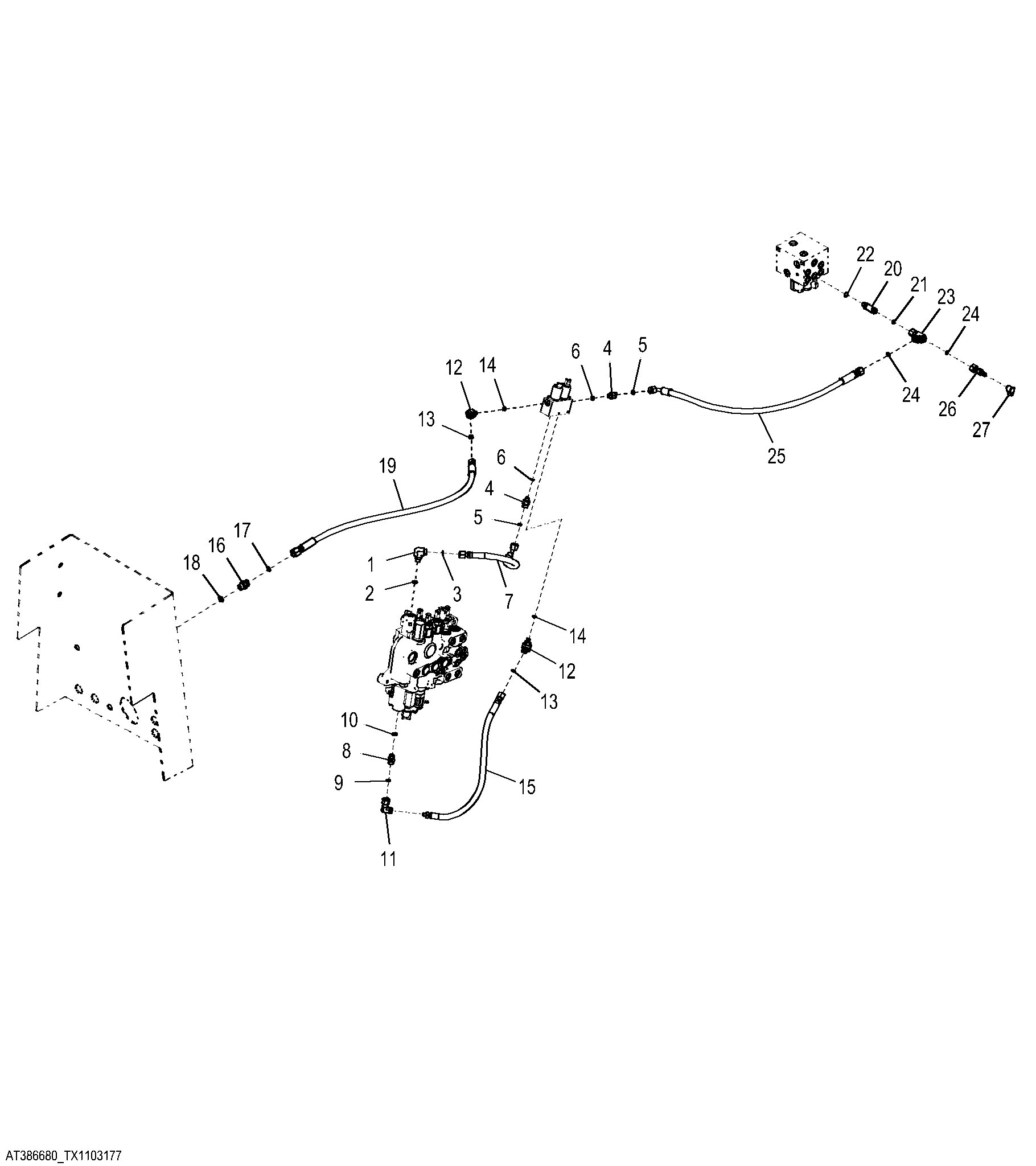 Single Lever Loader Control Plumbing, Pilot