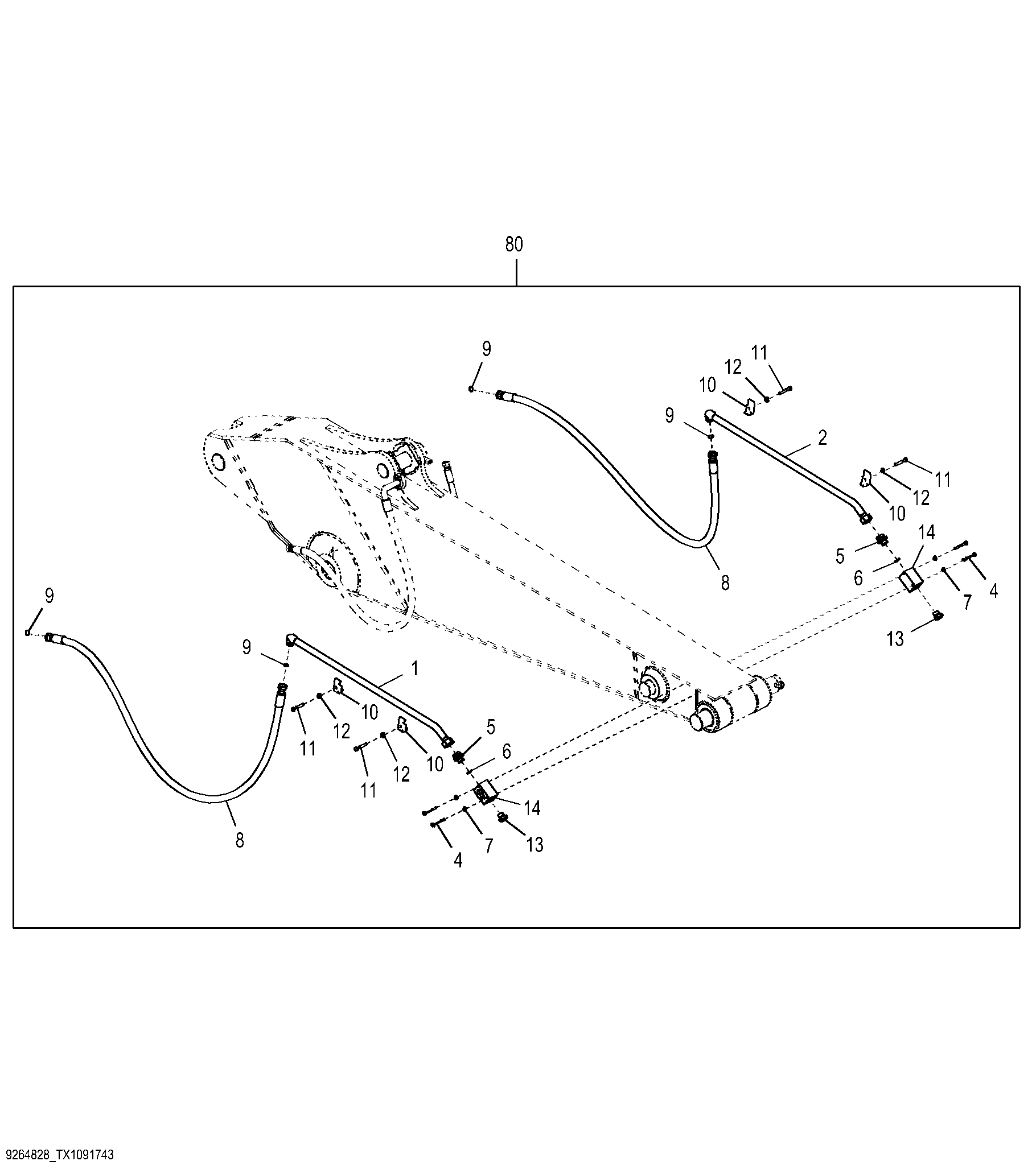 Arm High Flow Auxiliary Lines, 3.61 m (11.84 ft)