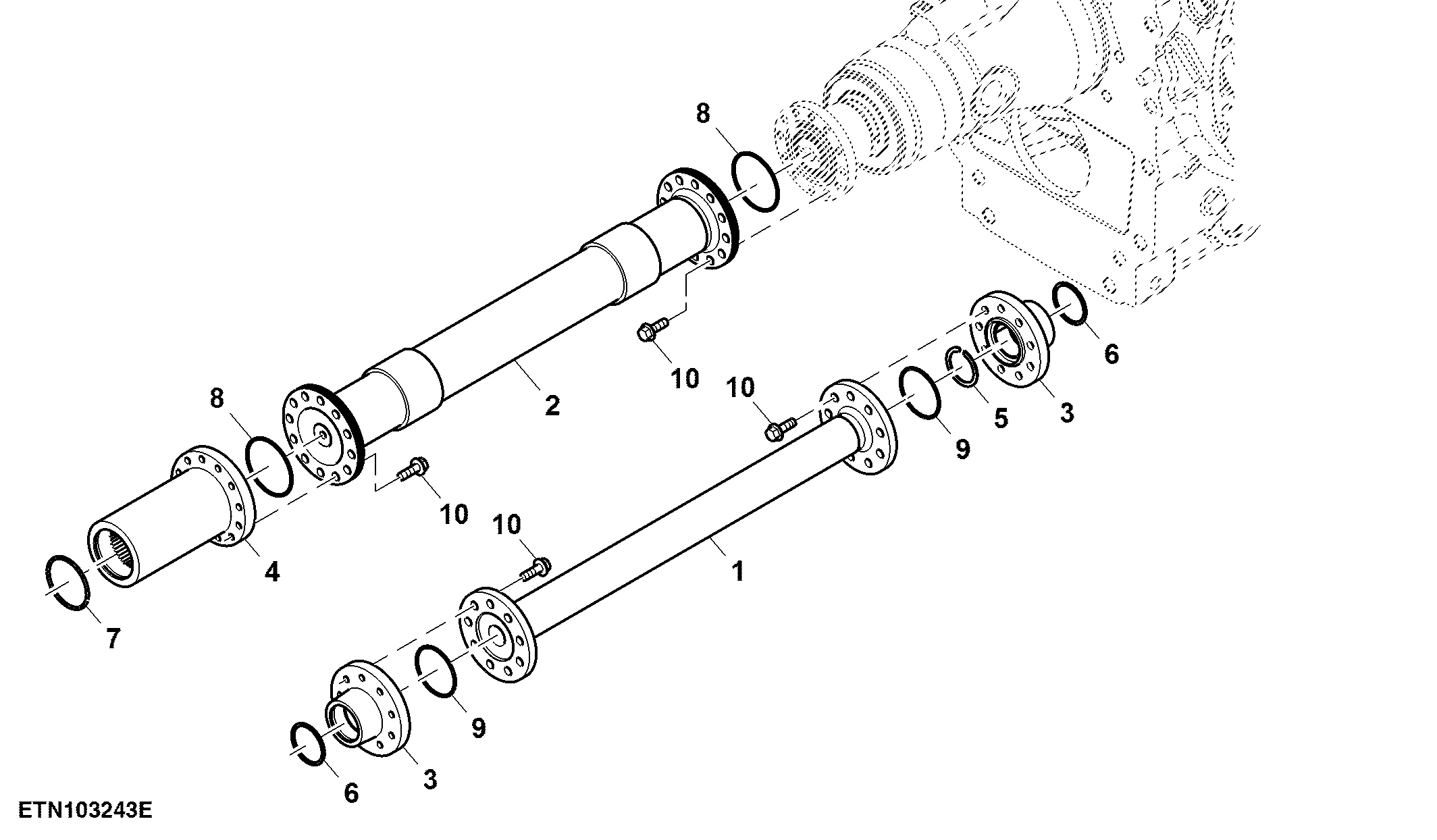 Input Drive Shaft, Rear Axle, W/ 85 cc Hydraulic Pump, e23™
