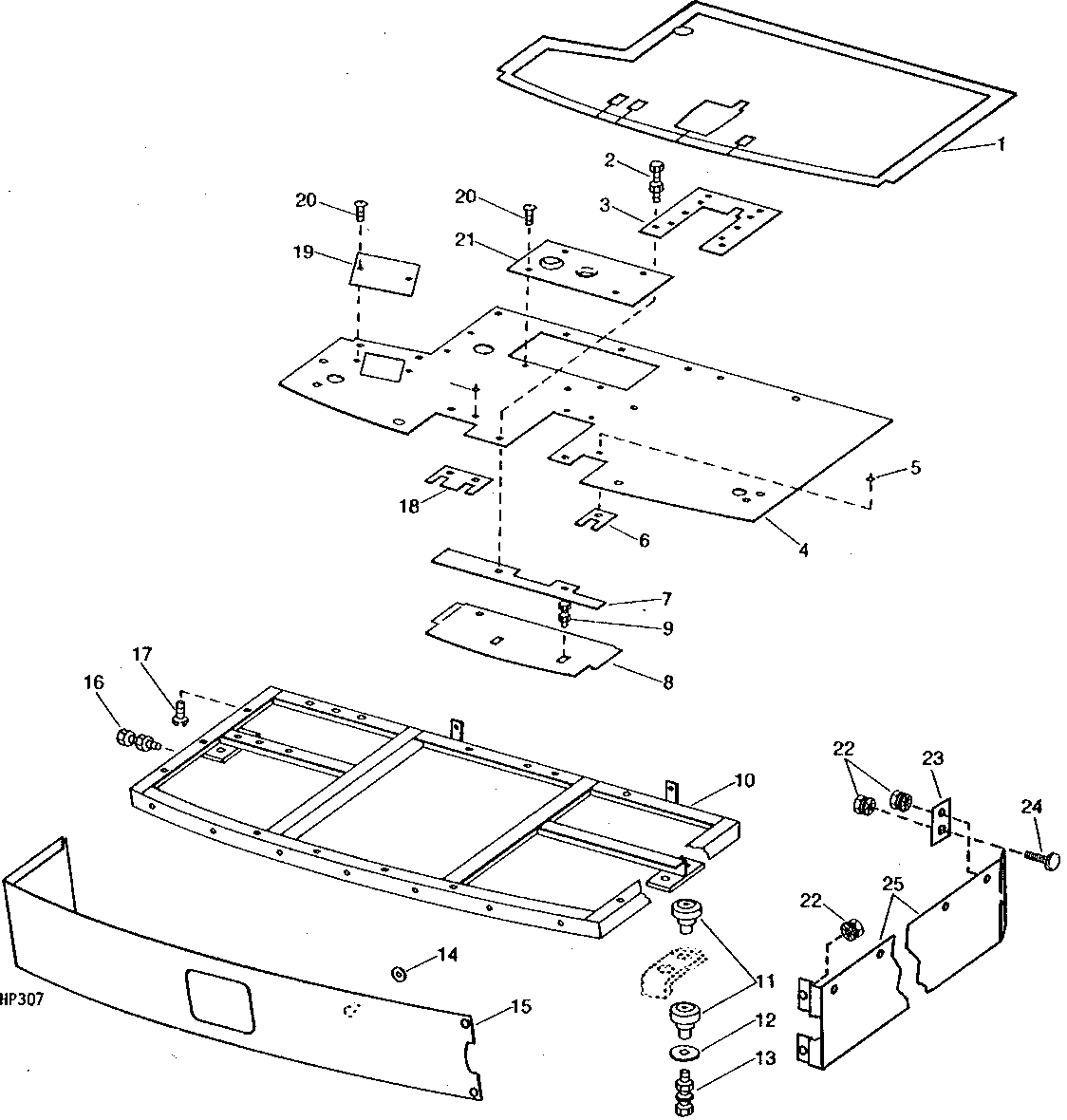 OPERATOR'S PLATFORM FRAME, SHIELD, FLOORBOARD, AND FLOORMAT