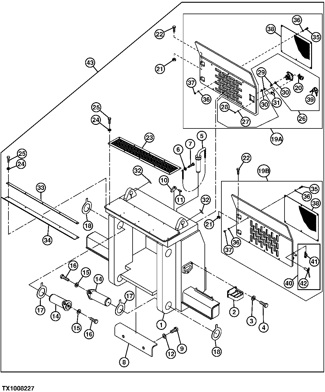 REAR COUNTERWEIGHT AND STORAGE AREA (WASTE HANDLER PACKAGE)