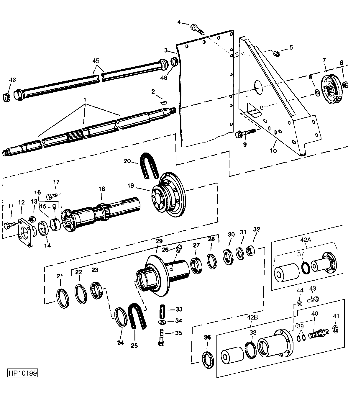 PRIMARY COUNTERSHAFT DRIVE SHAFT AND VARIABLE SHEAVE