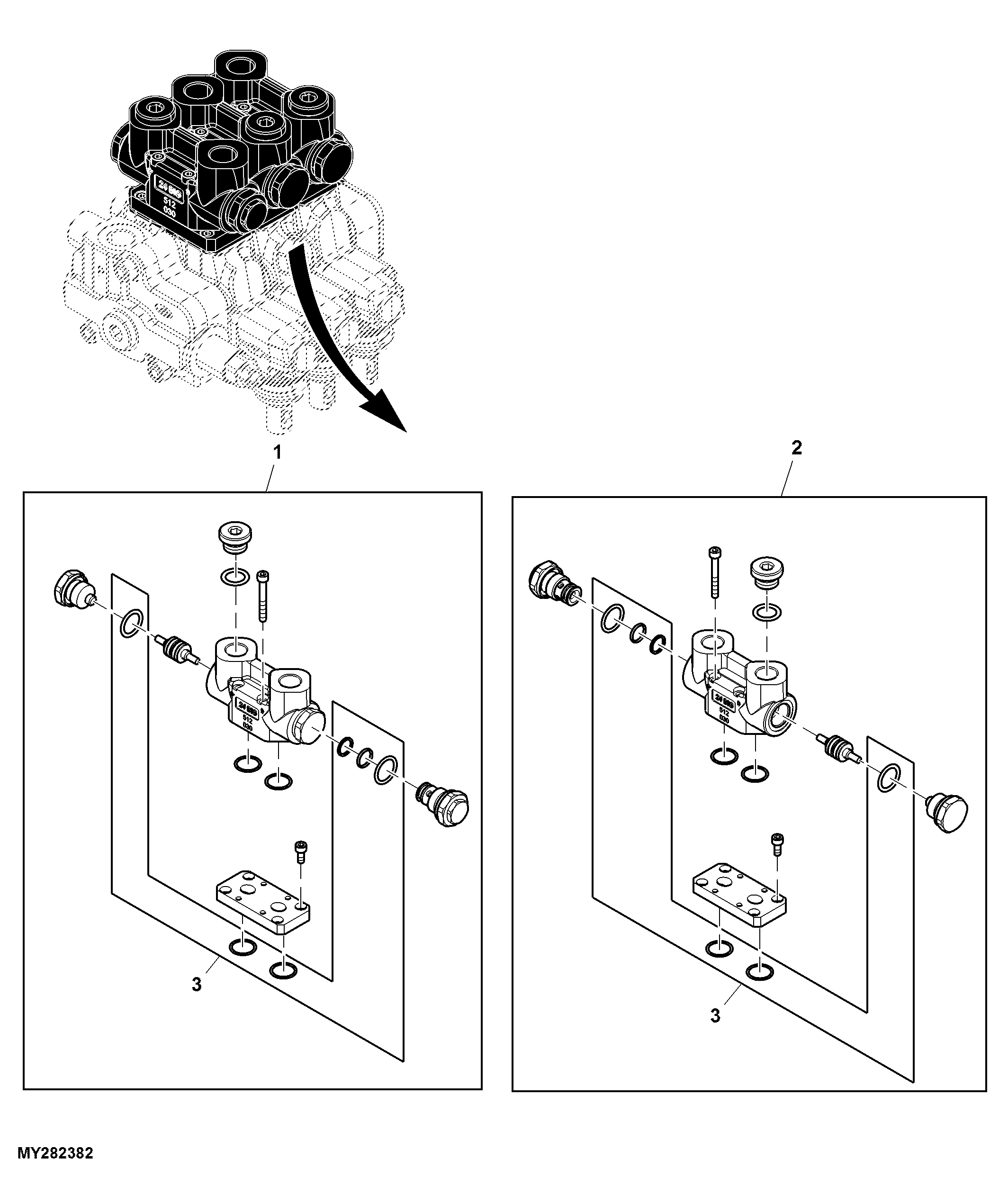 Control Valve, Three Levers (1 of 2) (020206 - )
