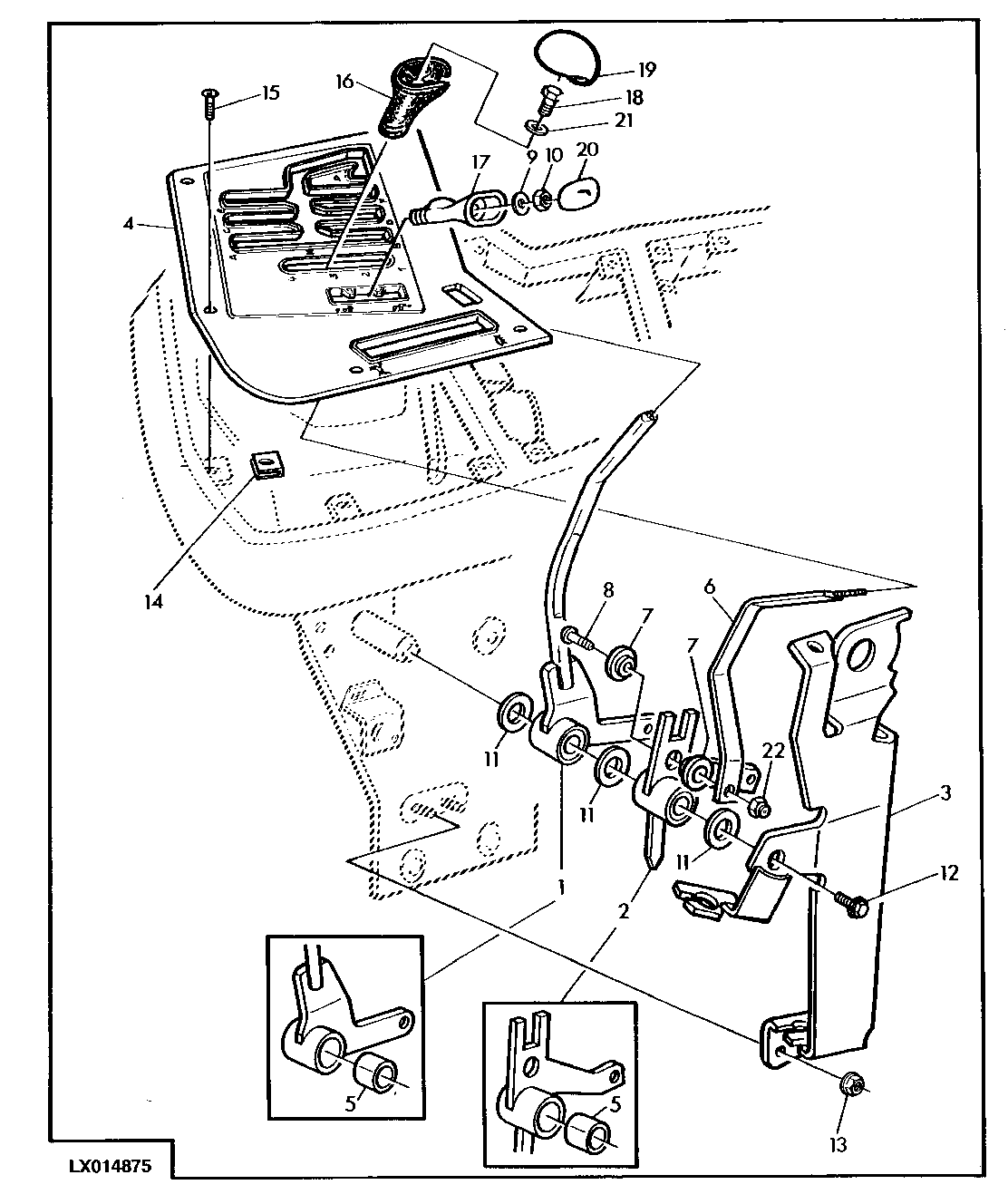 GEAR SHIFT COMPONENTS (POWRQUAD WITH REVERSER CONTROL AT SHIFT CONSOLE)