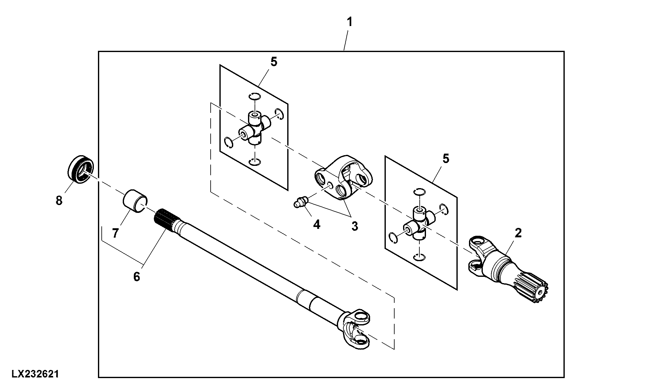 Double Jointed Shaft, 3 Pieces MFWD Axle ( - 851266)